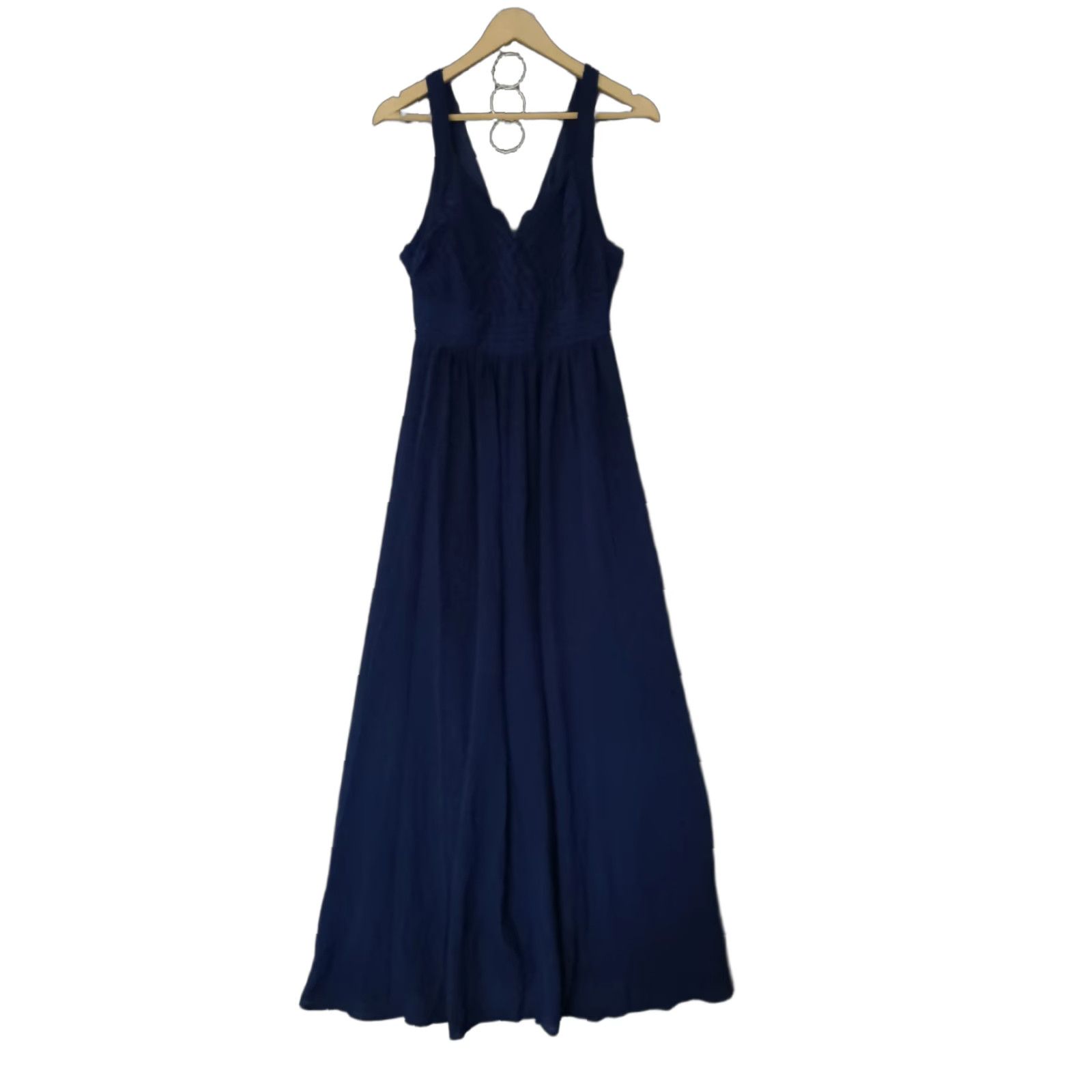Vintage AOXWomen Blue Maxi Dress V-Neck Sleeveless XS/S Women Formal Wedding Size S / US 4 / IT 40 - 1 Thumbnail