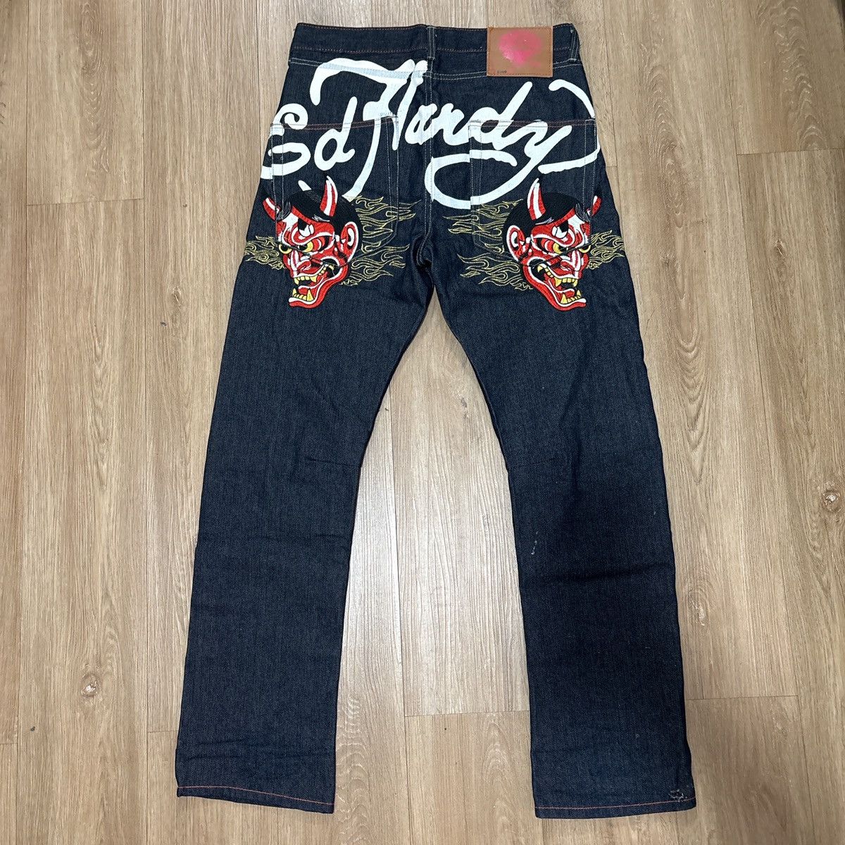 Ed Hardy Ed Hardy Japanese Hannya Embroidery Denim Pants (Y2K) Size US 32 / EU 48 - 1 Thumbnail