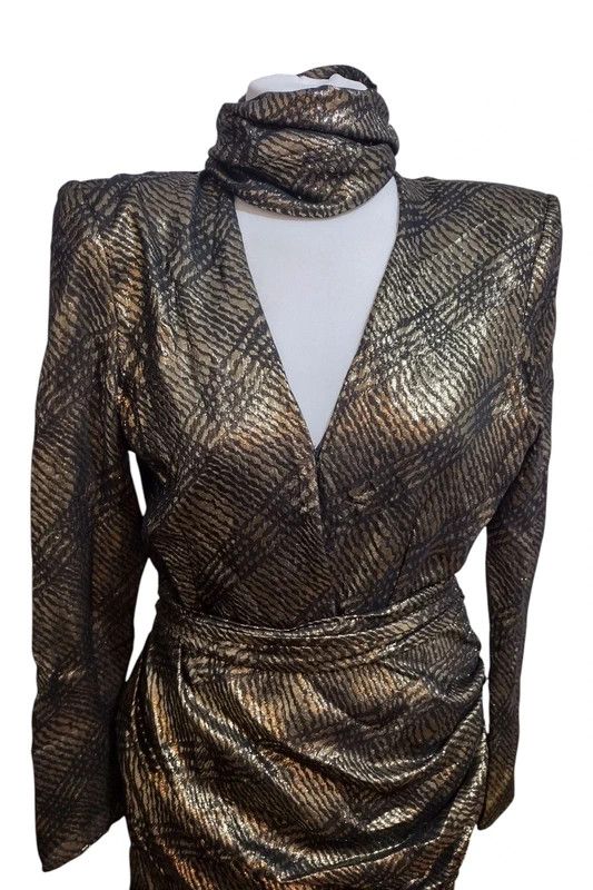 Redemption REDEMPTION SilkMix Metallic Dress DetachableTrainScarf Size M / US 6-8 / IT 42-44 - 2 Thumbnail