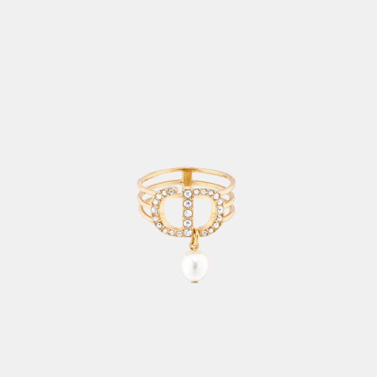 Dior o1bcso1str0126 Size:OS/Petit Cd Ring in Golden/White Size ONE SIZE - 3 Thumbnail
