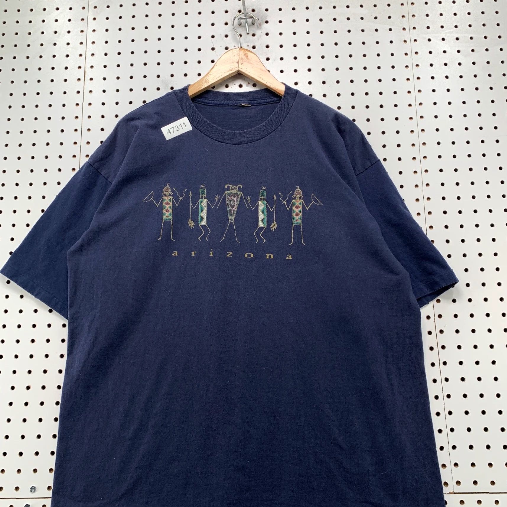 Vintage VINTAGE Arizona Artwork Shirt Mens XL Blue Graphic Print USA Aztec Ancient Shirt Size US XL / EU 56 / 4 - 4 Thumbnail