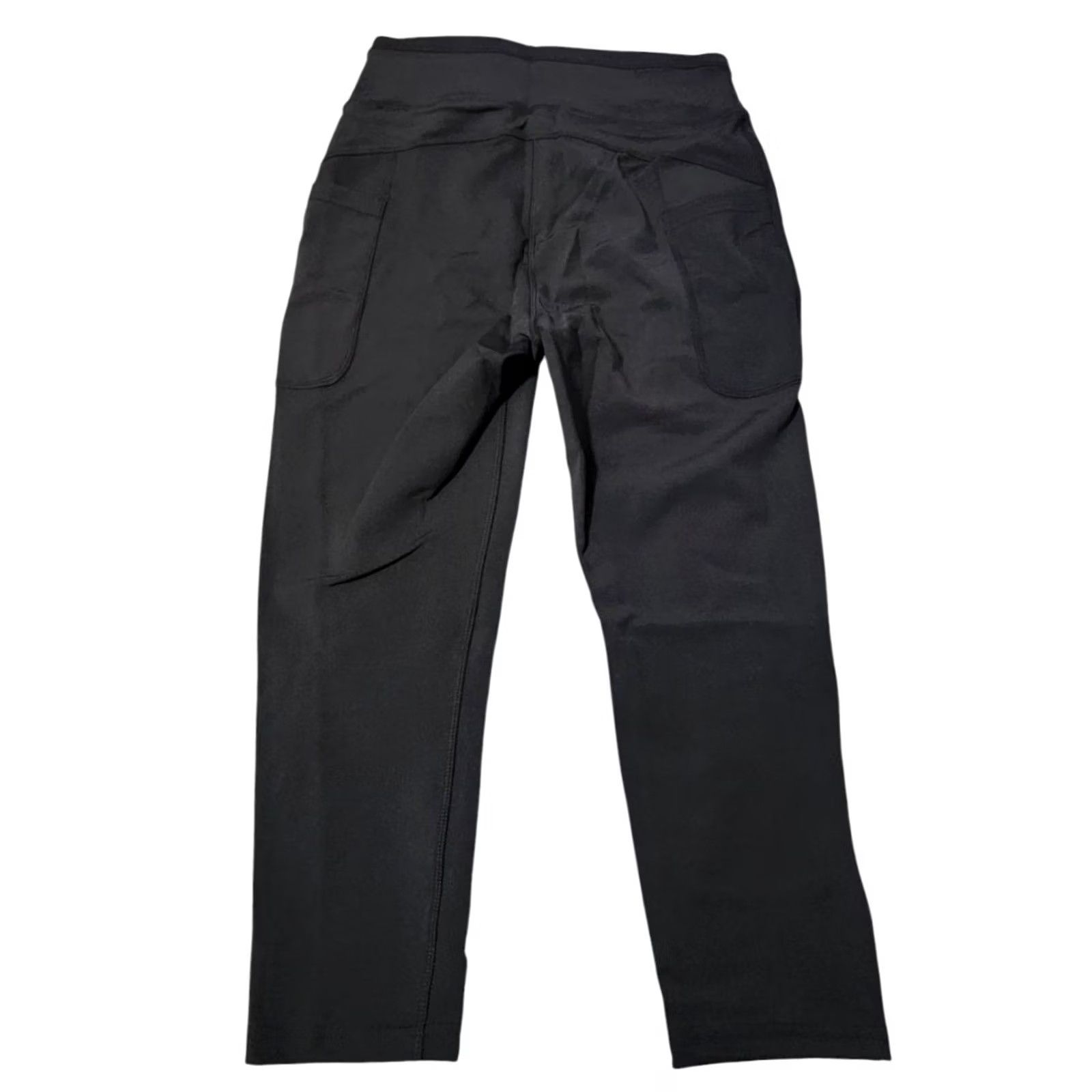 Vintage POP Fit Womens M High-Waisted Cropped Leggings Pockets Dark Gray POP1011-6 Size 32" / US 10 / IT 46 - 2 Thumbnail