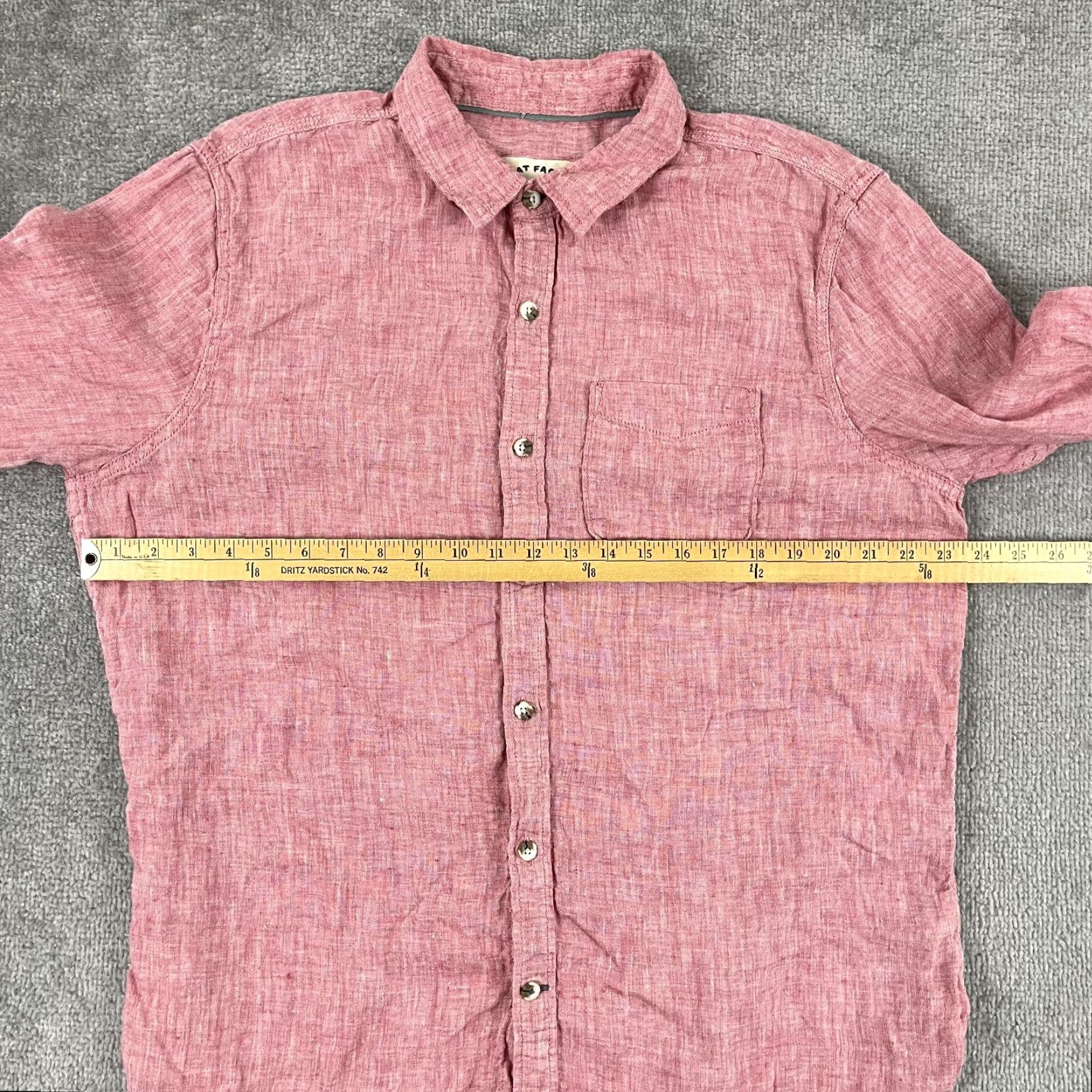 FatFace VINTAGE Fat Face Mens Shirt Long Sleeve XL Red Linen Button-Up Preppy Classic Size US XL / EU 56 / 4 - 5 Thumbnail
