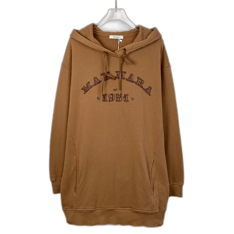 Max Mara Maxmara brown logo letters hooded long-sleeved hoodie Size US S / EU 44-46 / 1 - 1 Thumbnail