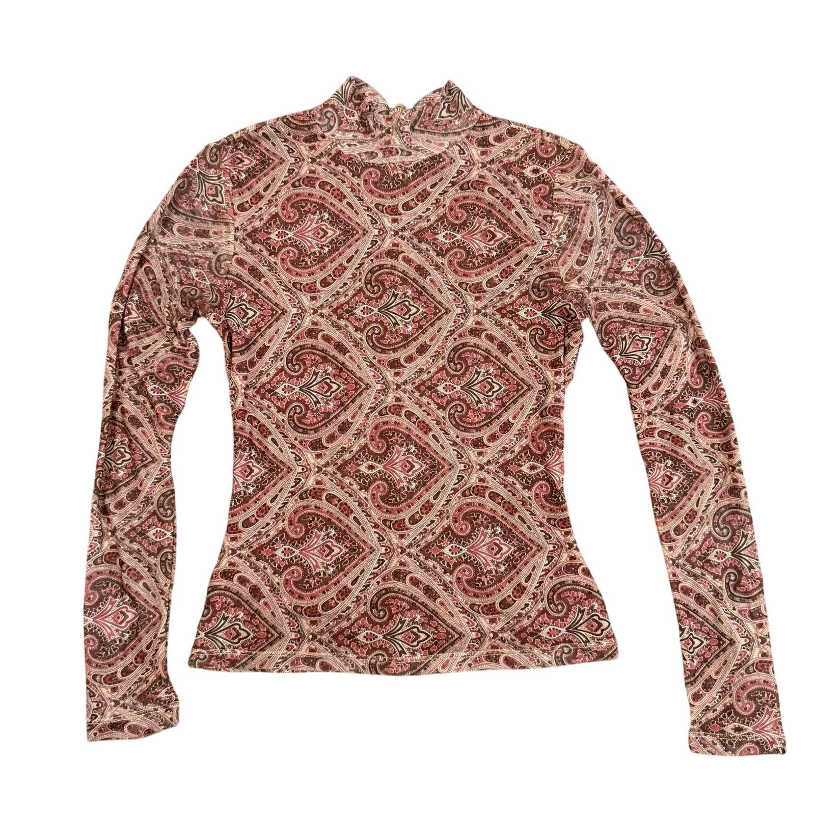 Ronny Kobo Ronny Kobo X RTR Mock Neck Mesh Top in Brown, Size S Size S / US 4 / IT 40 - 4 Thumbnail