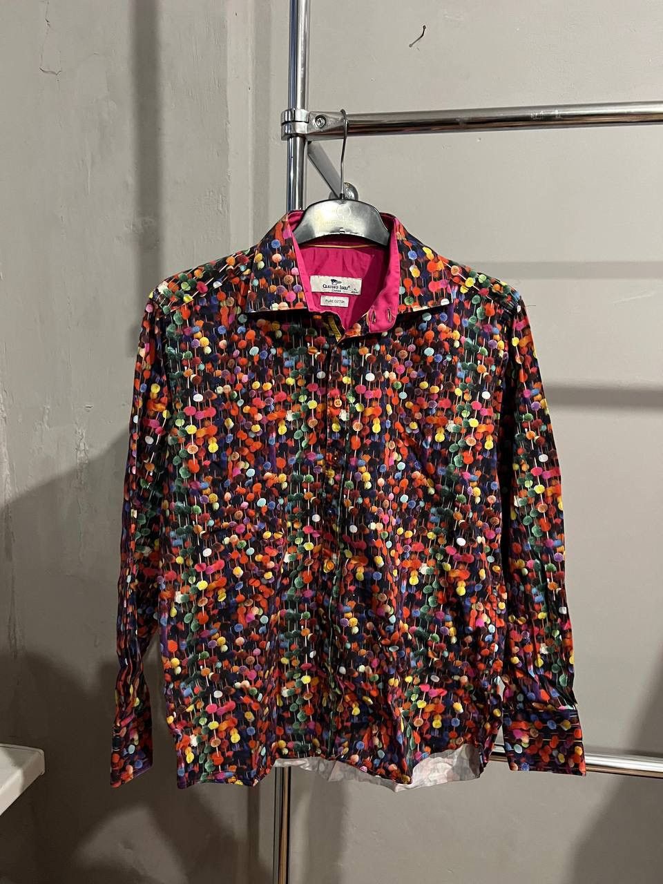 Other CLAUDIO LUGLI COUTURE ITALY ABSTRACT MENS BUTTON SHIRT SZ XL Size US XL / EU 56 / 4 - 4 Thumbnail