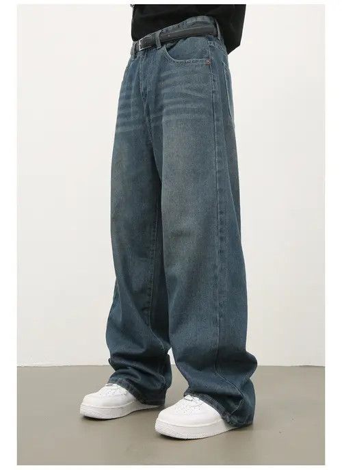 Anime × Japanese Brand × Jean Pants Vintage washed men's loose straight wide-leg jeans Size US 32 / EU 48 - 4 Thumbnail