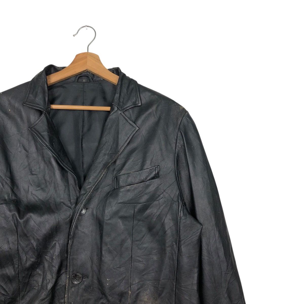 Japanese Brand × Vintage 📌Vintage Biker Leather Jacket Unknown Issey Miyake Size US L / EU 52-54 / 3 - 7 Thumbnail