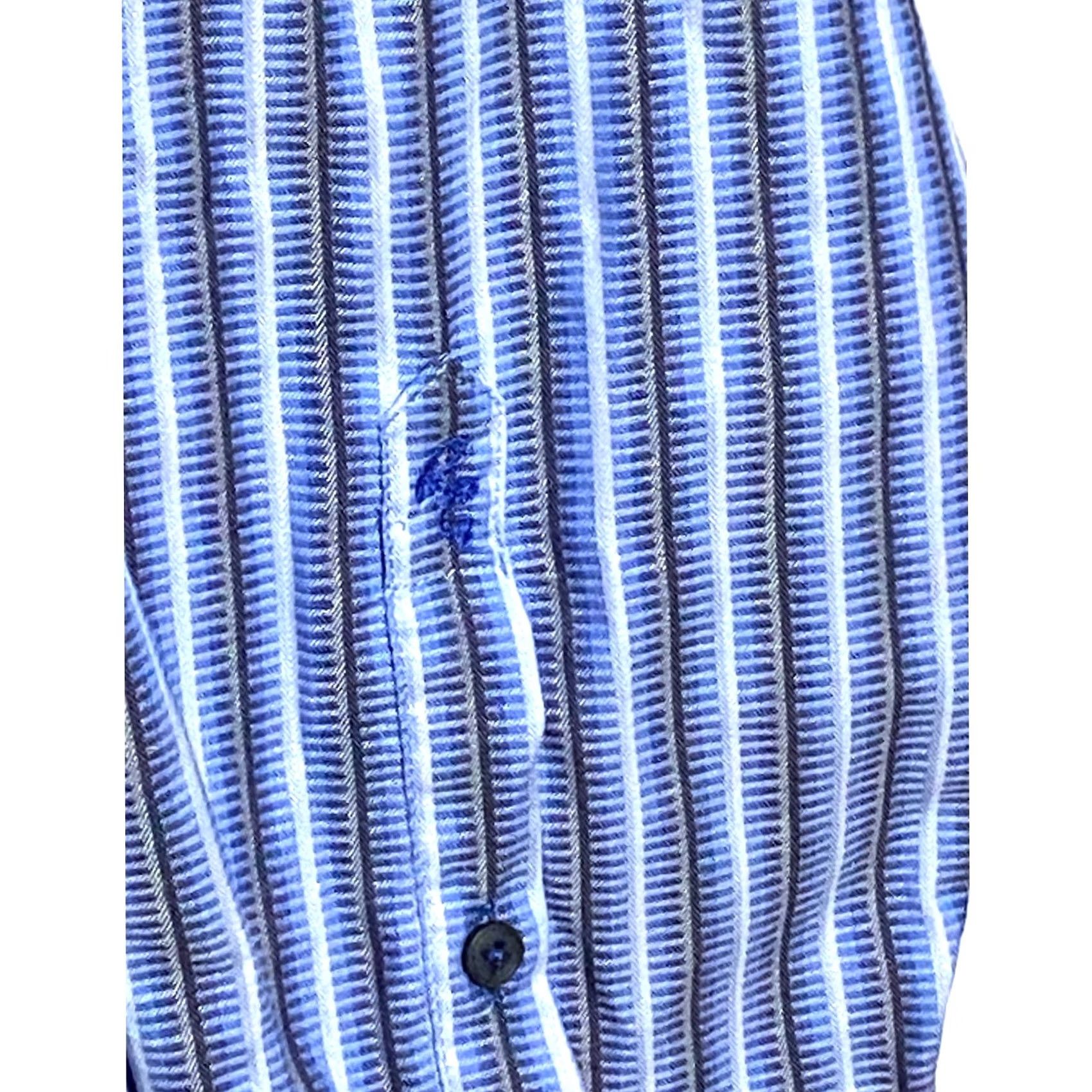 Robert Graham VINTAGE Robert Graham Classic Fit Blue Striped Button Shirt Mens 3XL Flip Cuff Luxury Size US XXL / EU 58 / 5 - 7 Thumbnail