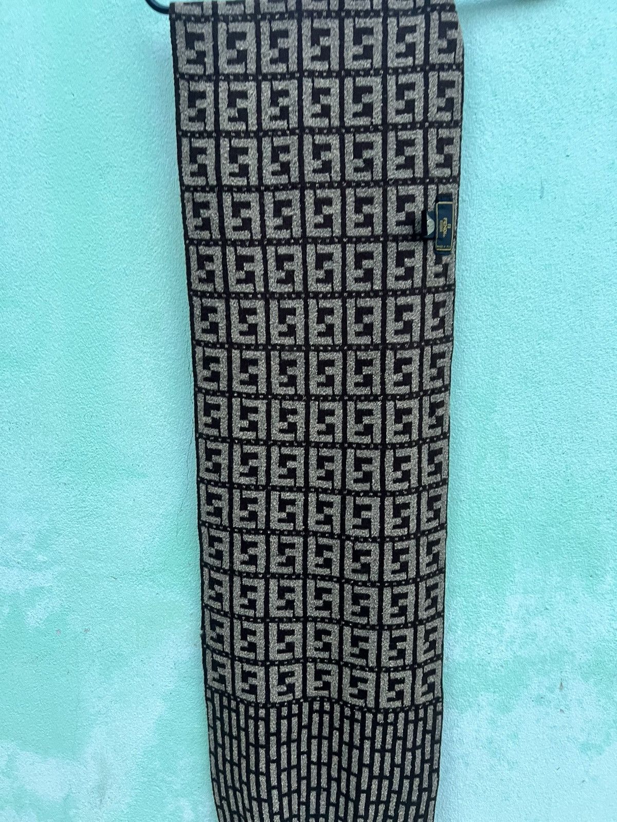 Fendi FENDI Zucca Monogram Wool Scarf Brown Vintage Size ONE SIZE - 13 Thumbnail
