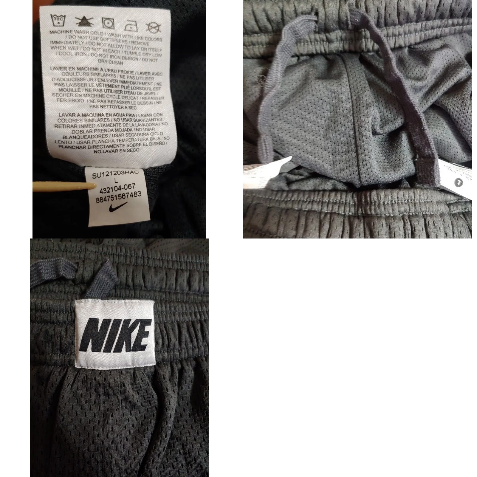 Nike Nike Shorts Mens L Dri-Fit Gray Solid Embroidered Elastic Drawstring Pockets Athletic Inseam 9 in Gym & Training Women? No — Mens Size US 33 - 8 Thumbnail