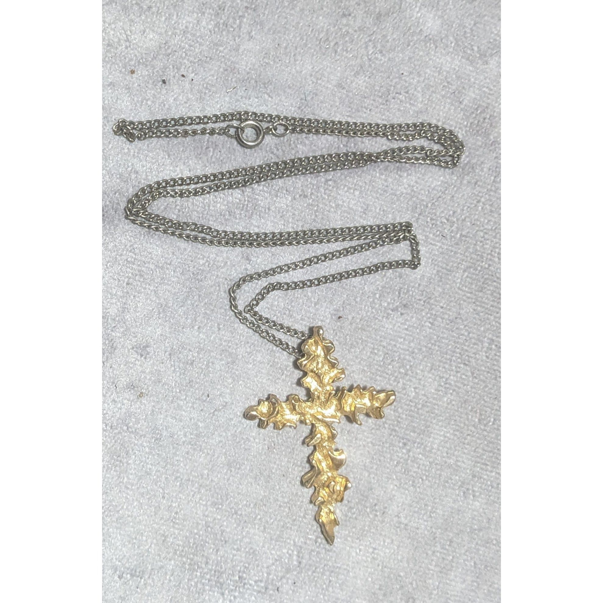 Other Abstract Gold Flame Cross Pendant Necklace Size ONE SIZE - 9 Thumbnail