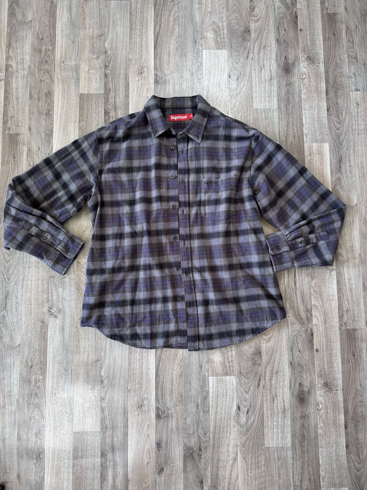 Supreme Supreme Plaid Flannel Shirt Black | Grailed