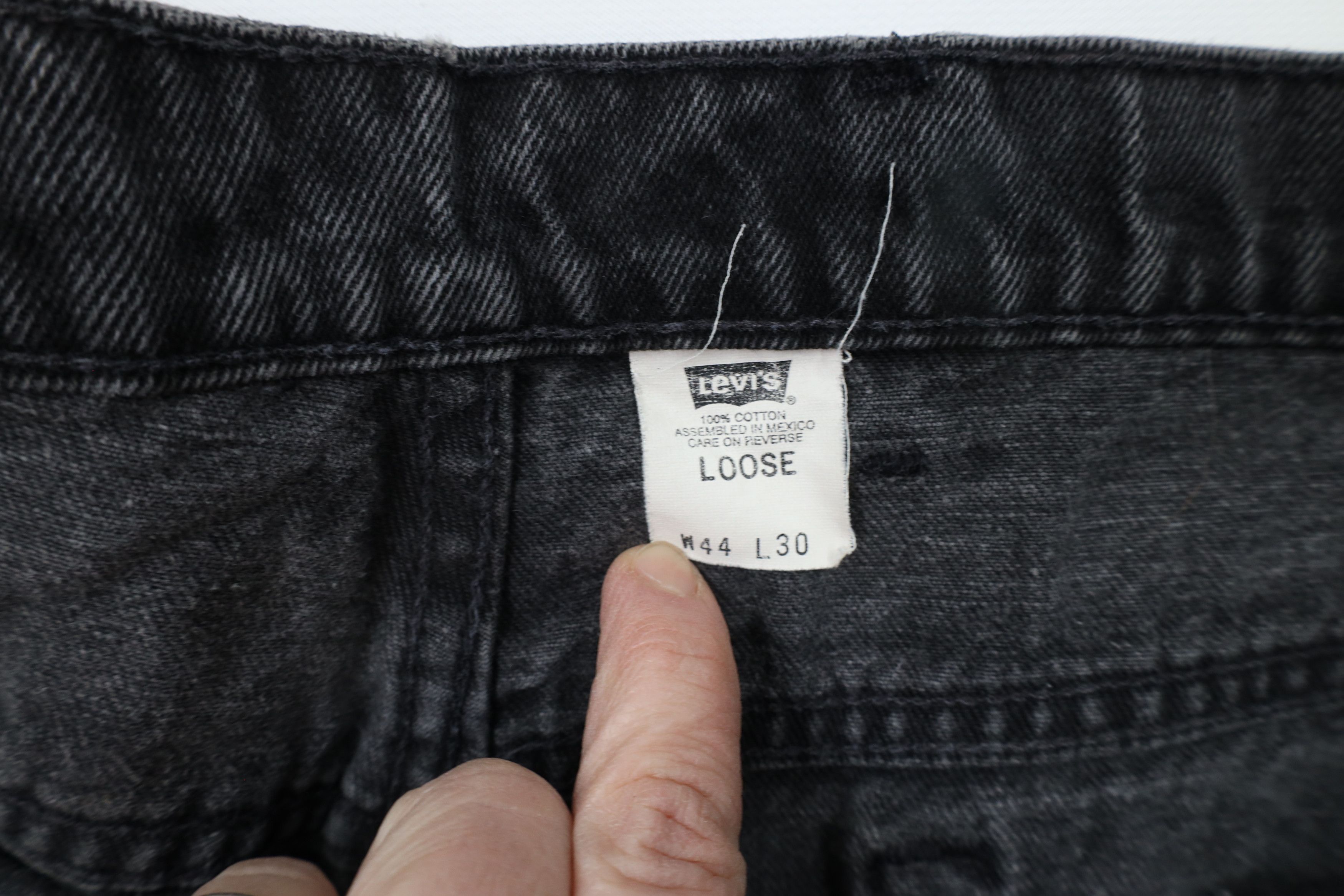 Levi's × Vintage Vintage 90s Levis 545 Loose Fit Wide Leg Denim Jeans Black Size US 44 / EU 60 - 8 Thumbnail