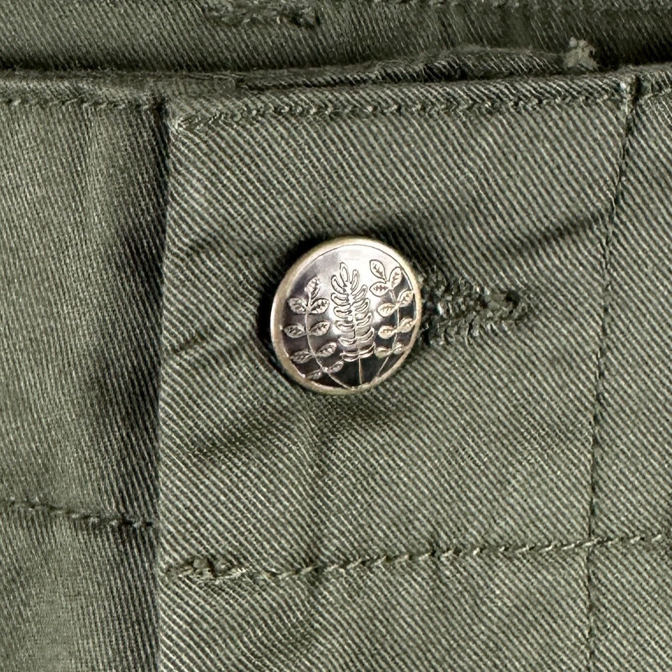 Kiriko Made Green Officer Patchwork Chino Pants Size US 30 / EU 46 - 3 Thumbnail