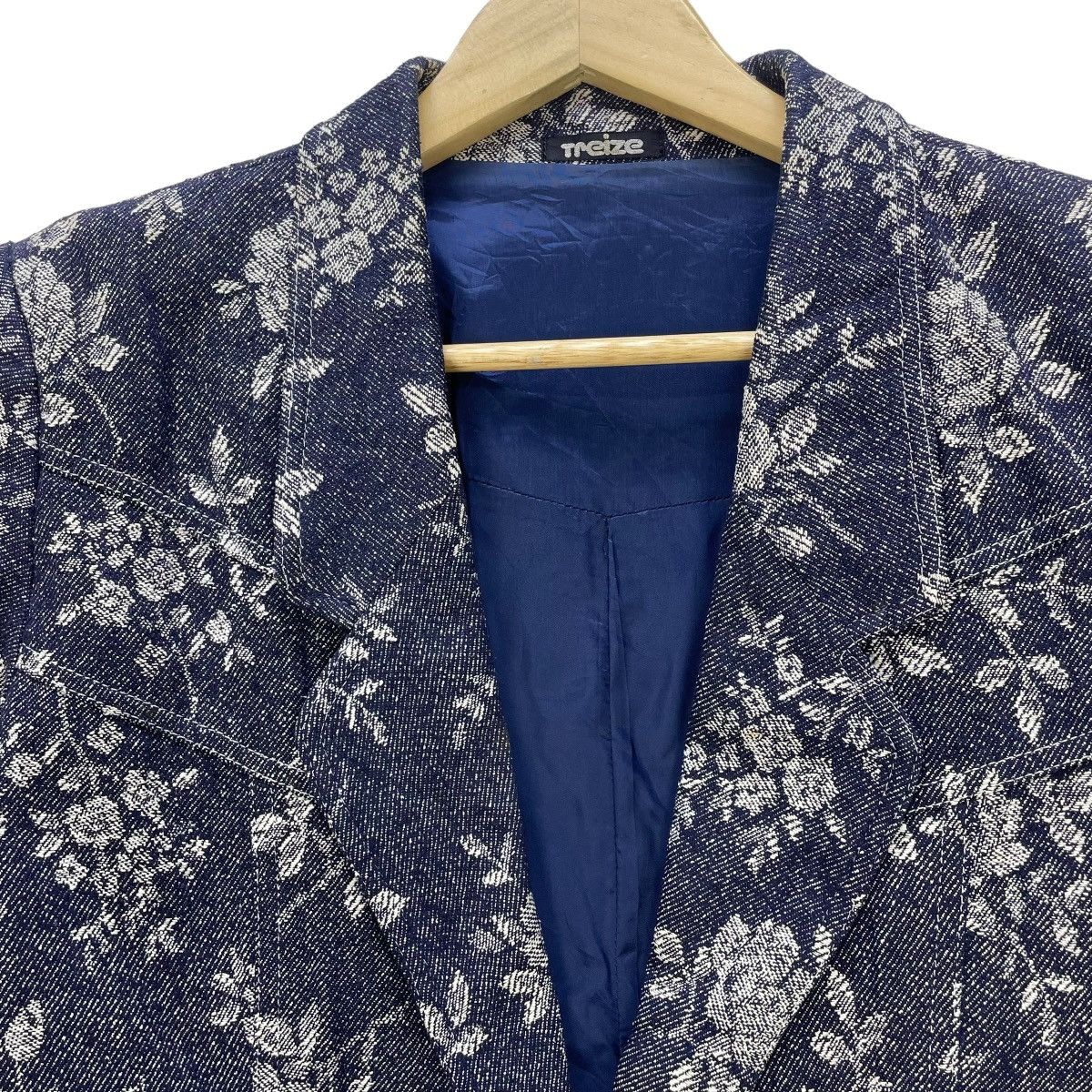 Indigo 🗣️Japanese Brand Treize Indigo Full Primt Floral Jacket Size M / US 6-8 / IT 42-44 - 3 Thumbnail