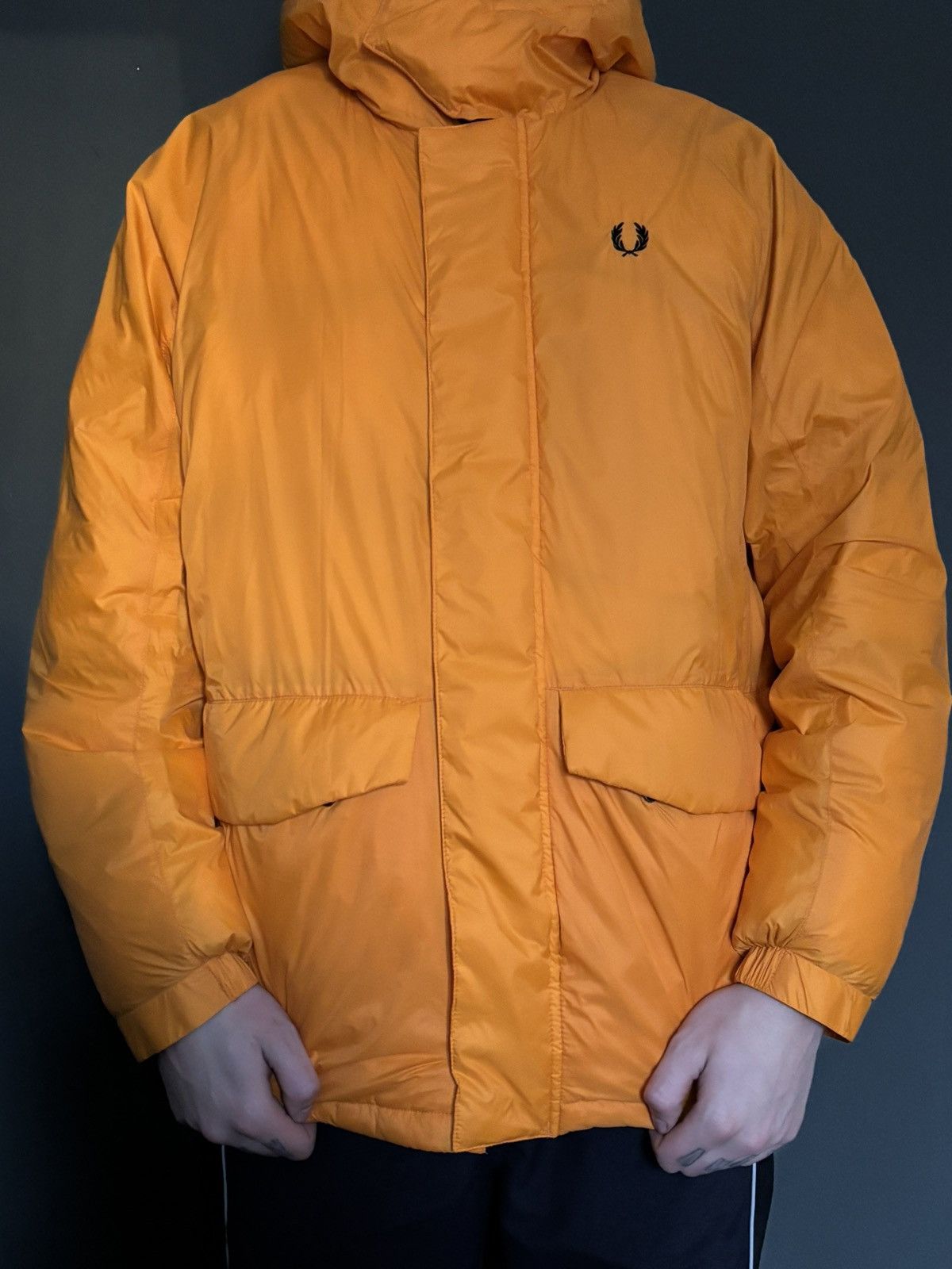 Fred Perry Fred Perry Vintage Puffer Jacket Mustard Yellow / Hooded / Size US L / EU 52-54 / 3 - 3 Thumbnail