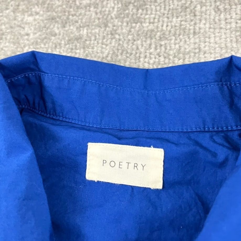 Vintage VINTAGE Poetry Shirt Womens UK 10 US 6 Royal Blue Button Up Long Sleeve Career Office Size M / US 6-8 / IT 42-44 - 2 Thumbnail