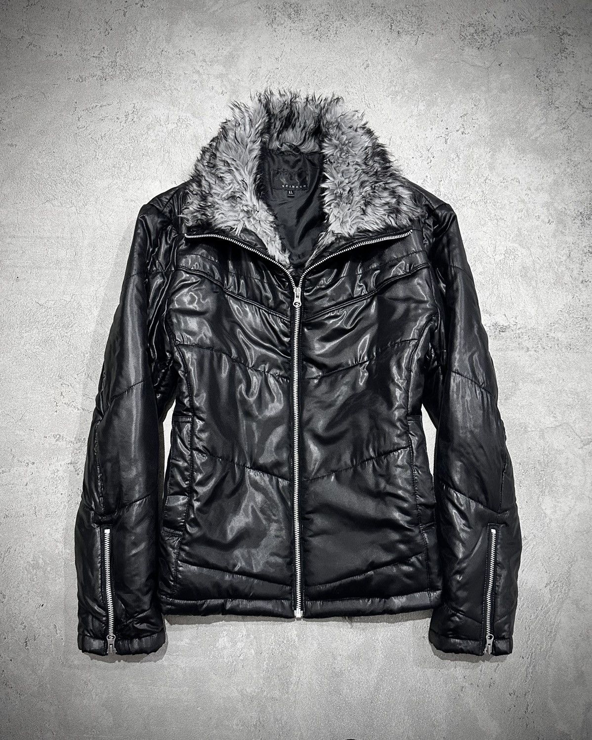 ジャケット・アウター 00s gostar de fuga leather down jacket 14th Addiction × GOSTAR DE FUGA Fuga Waxed Double Zip Faux Fur