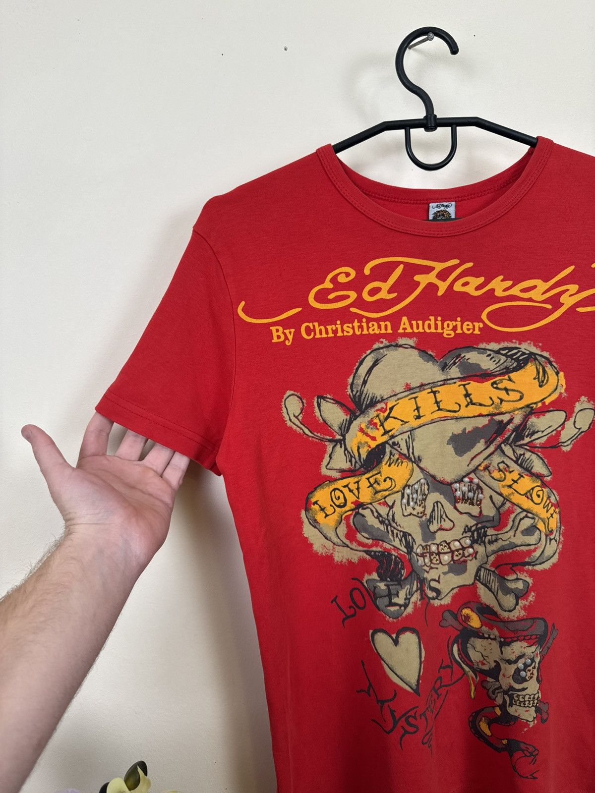 Ed Hardy Vintage Ed Hardy T shirt Women Top Heart Red Tattoo Sz S Y2K Size S / US 4 / IT 40 - 8 Thumbnail