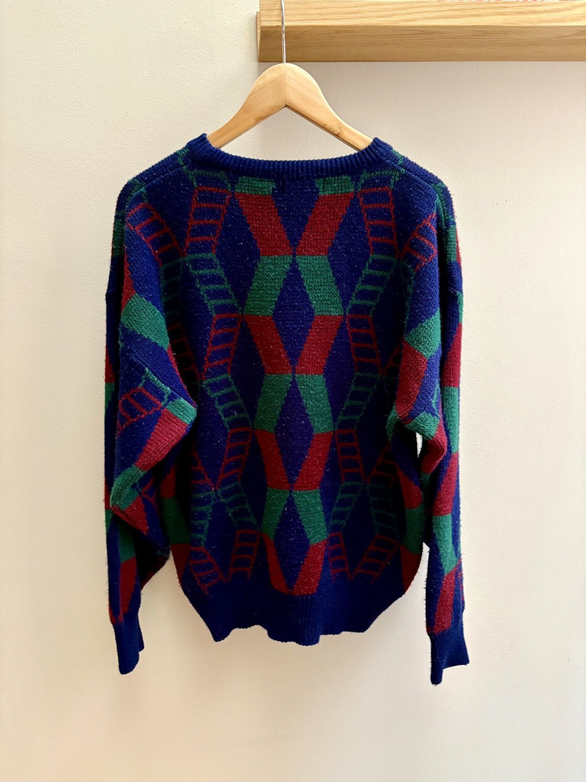 Vintage Bronzini vintage 80s/90s abstract acrylic knit sweater L Size US L / EU 52-54 / 3 - 2 Thumbnail