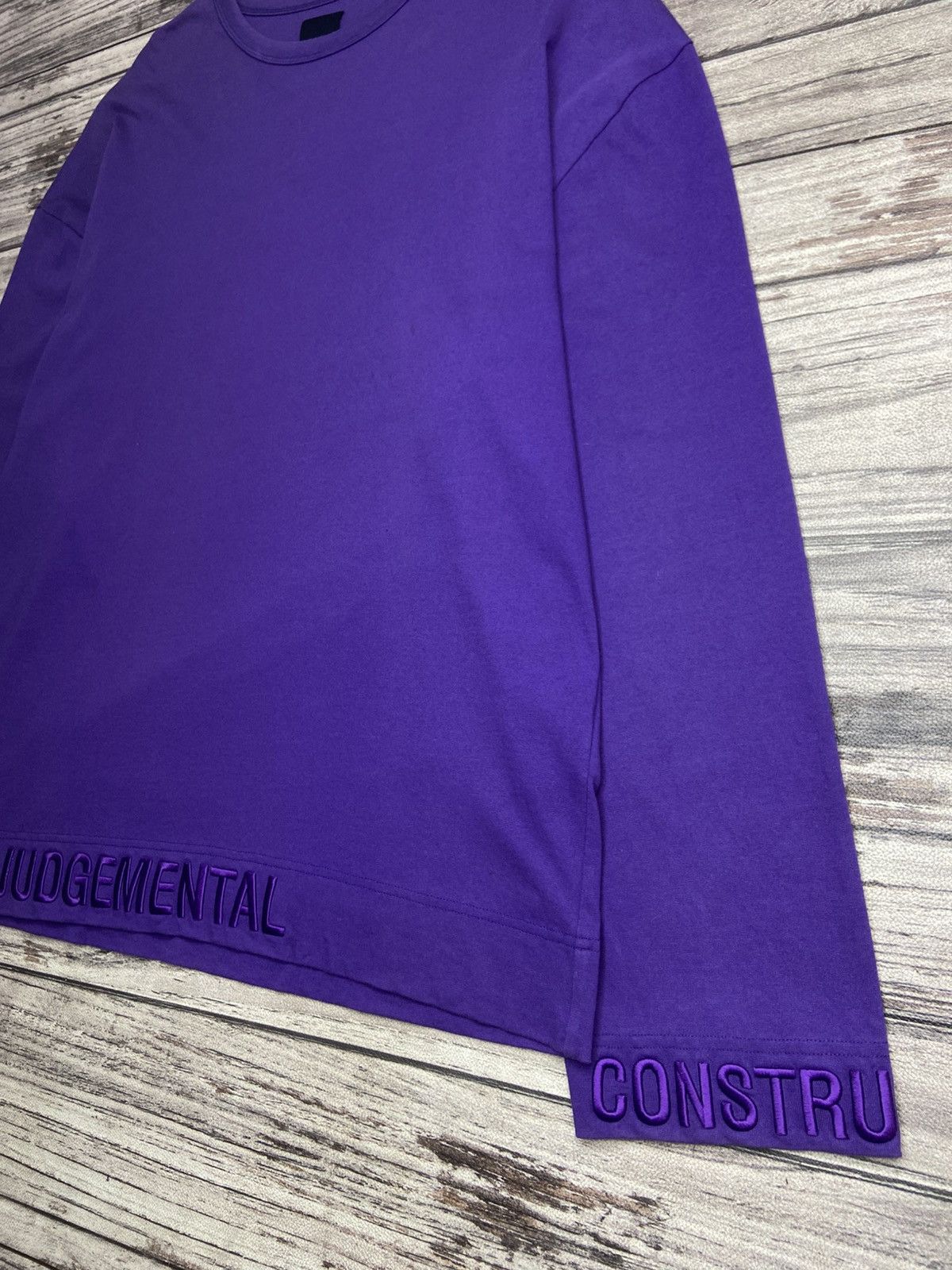 Hyein Seo × JJJJound × Juun.J SS18 Juun.J "Not Judgemental" Purple Embroidered Longsleeve Size US S / EU 44-46 / 1 - 4 Thumbnail