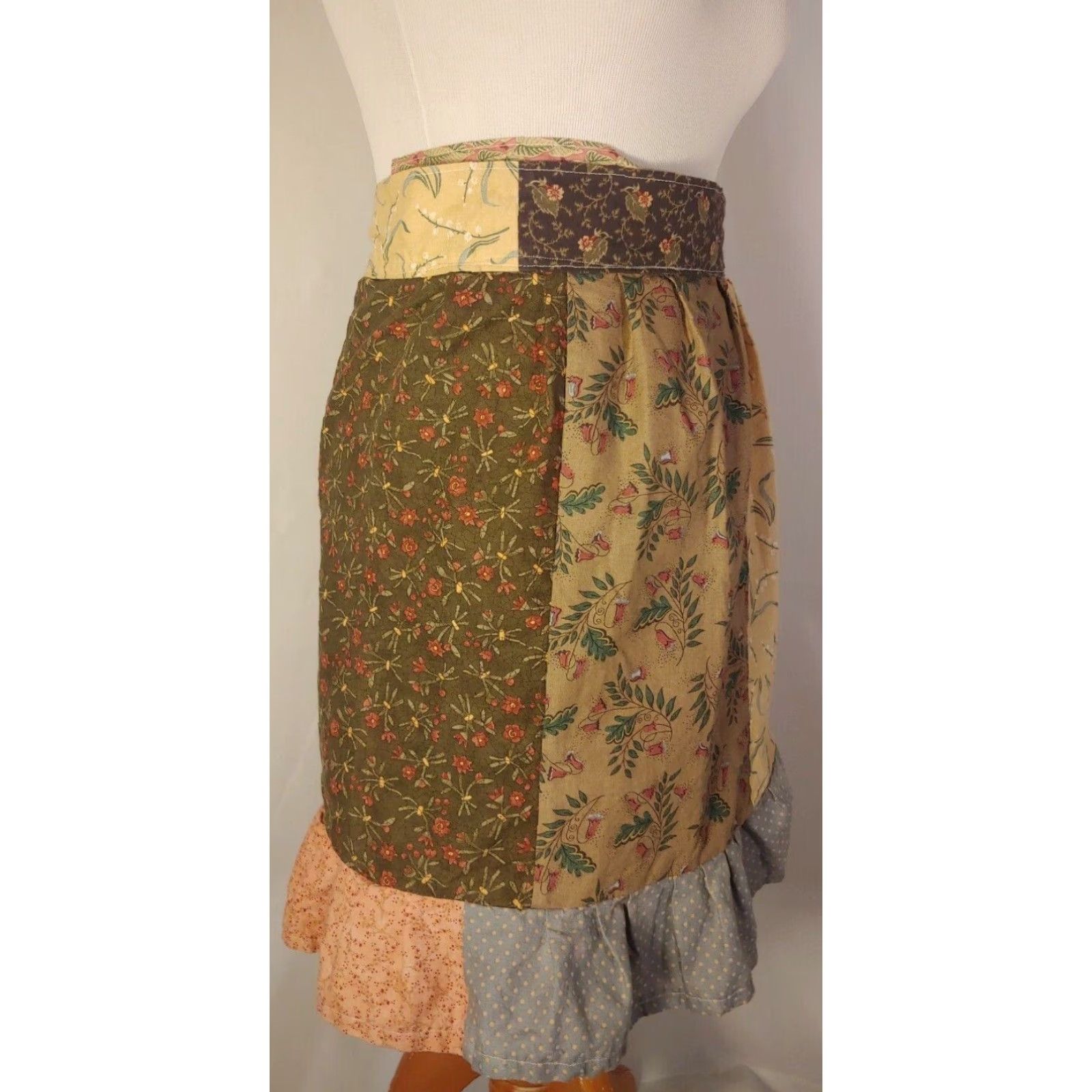Vintage VINTAGE Handmade Patchwork Wrap Skirt Women S-L Tie Floral Mini Hippie OOAK OSFM Boho Size 28" / US 6 / IT 42 - 3 Thumbnail