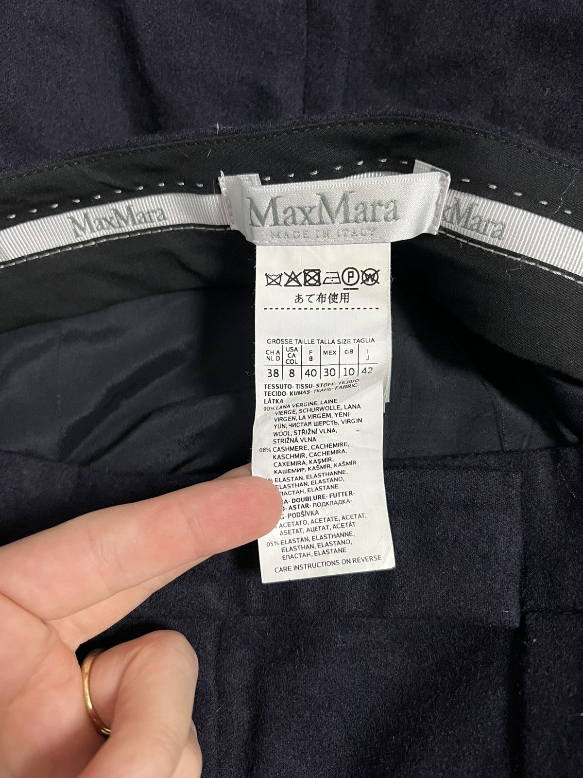 Max Mara Max mara winter skirt M wool cashmere blue nacy Size 28" / US 6 / IT 42 - 2 Thumbnail