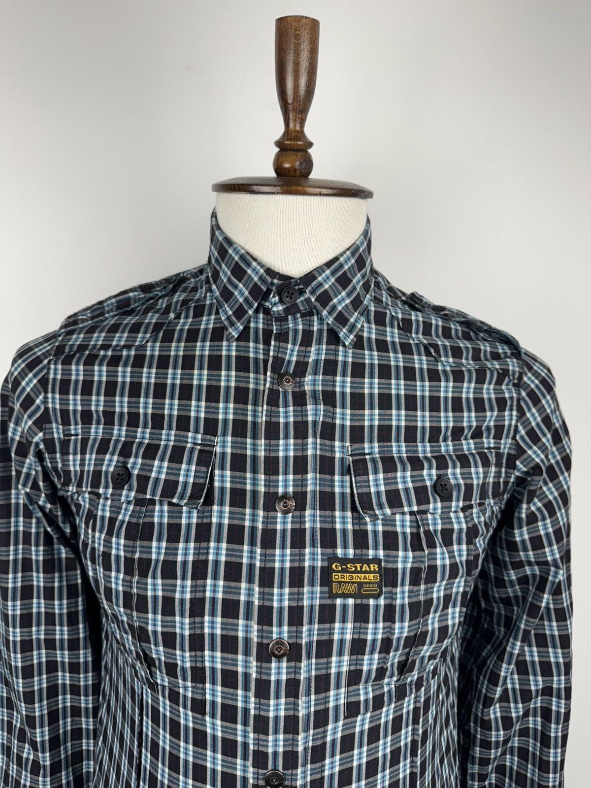 G-Star × Vintage Men’s Vintage G-Star Raw New Gould Check Long Sleeve Shirt Size US S / EU 44-46 / 1 - 3 Thumbnail