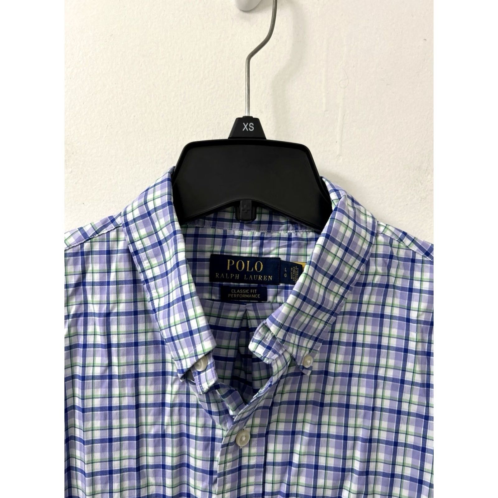 Polo Ralph Lauren Polo Ralph Lauren Performance Shirt Mens Large Blue Plaid Classic Fit L/S Button-Up Size US L / EU 52-54 / 3 - 5 Thumbnail