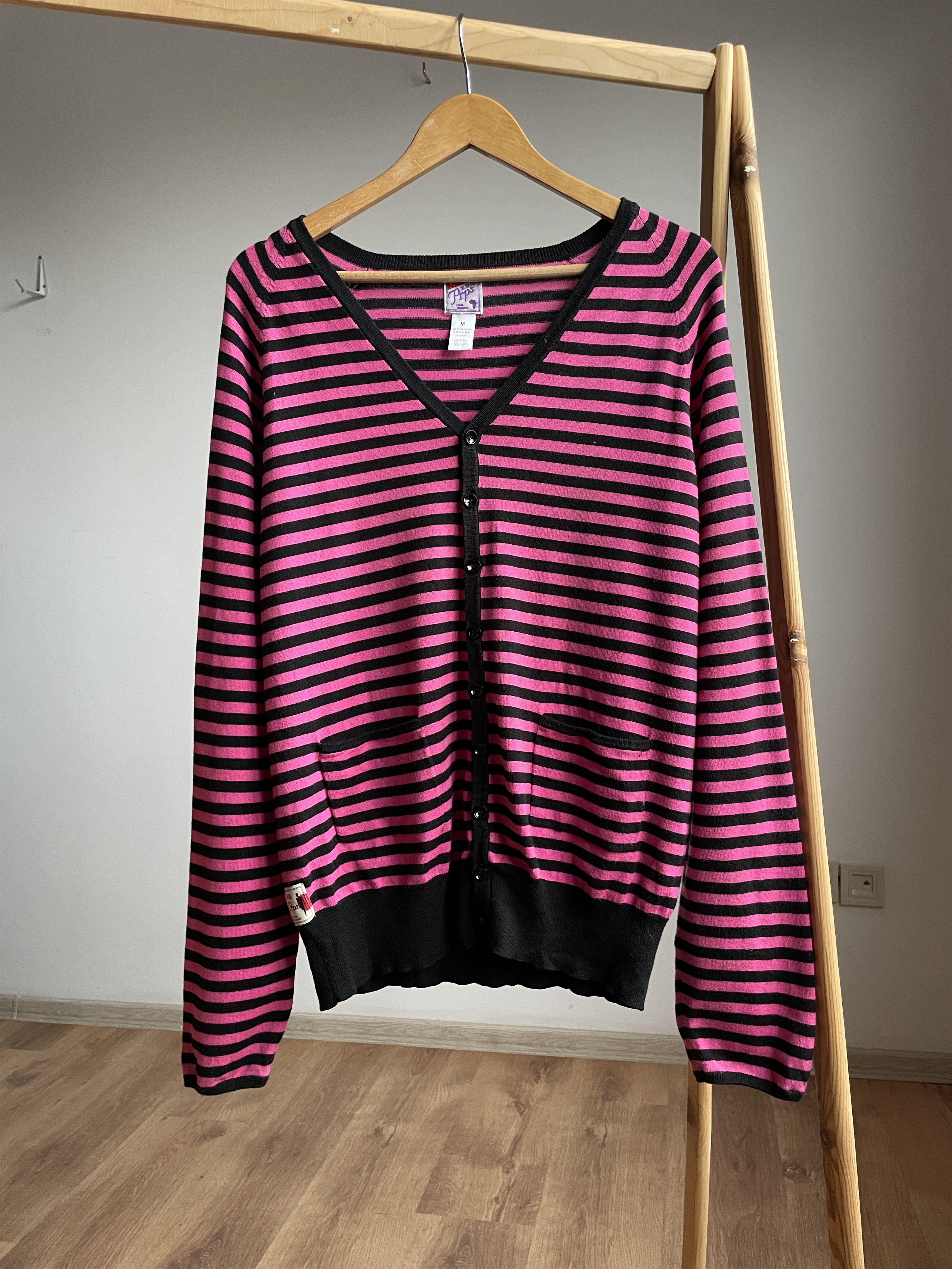 Prps PRPS Striped Pink Cotton Cardigan Size M Size US M / EU 48-50 / 2 - 1 Thumbnail