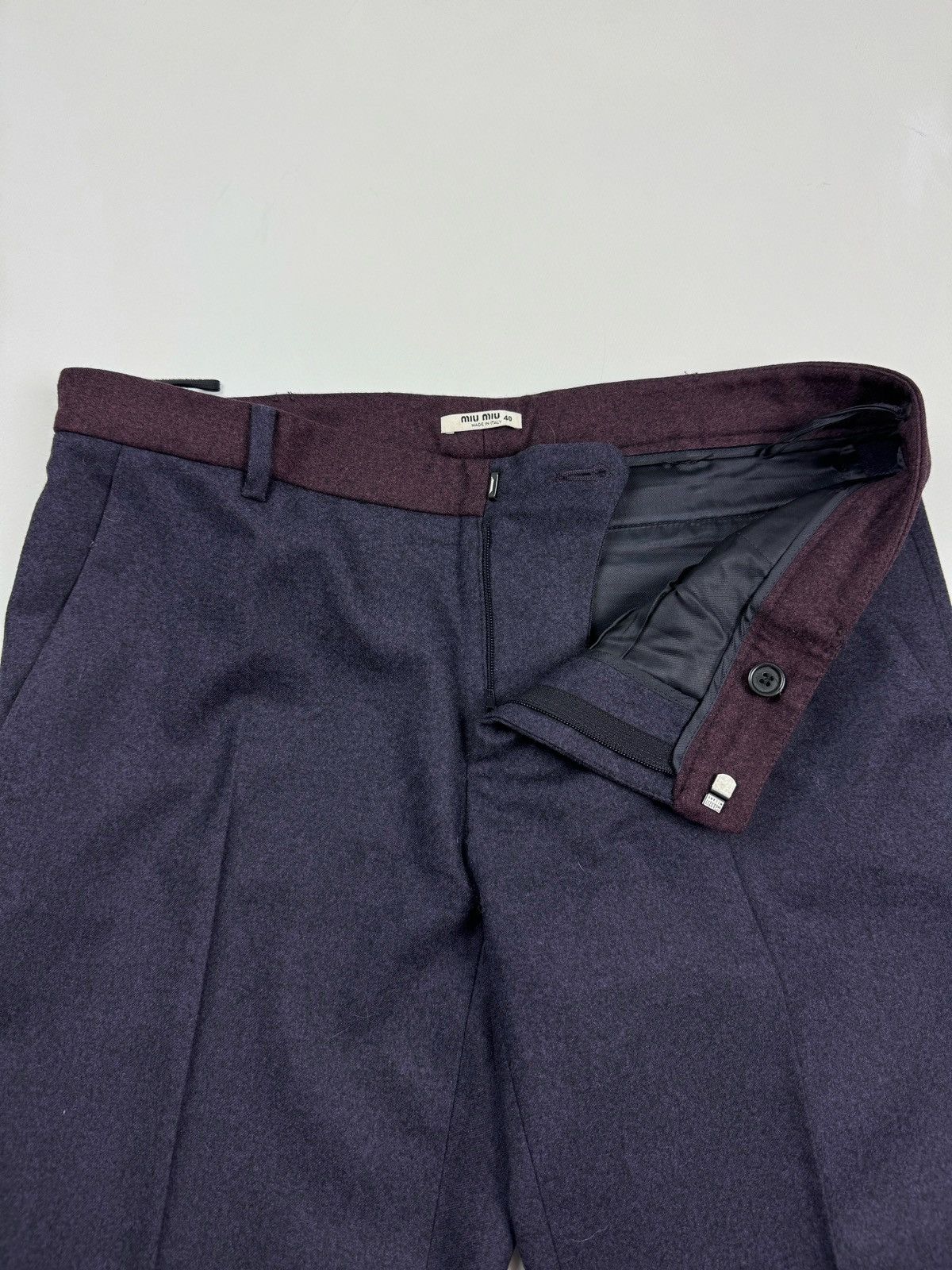 Miu Miu Vintage Miu Miu Wool Chino Purple Pants Size 27" / US 4 / IT 40 - 6 Thumbnail