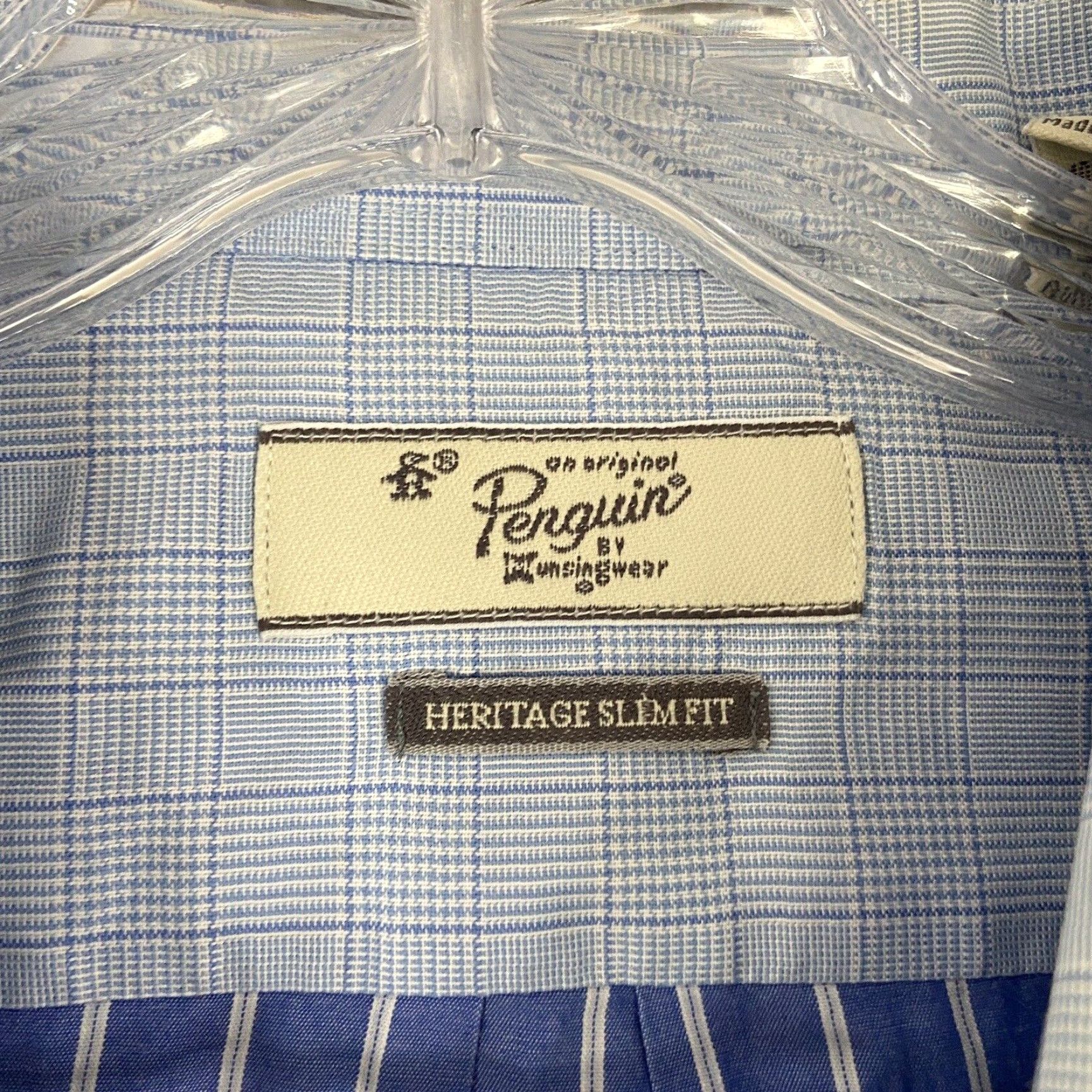 Original Penguin VINTAGE Original Penguin Dress Shirt Mens 16.5 37/36 Regular Long Sleeve Purple Stripe Button-Up Modern Brand-Patterned Shirt 16.5 Mens Size 42R - 6 Thumbnail