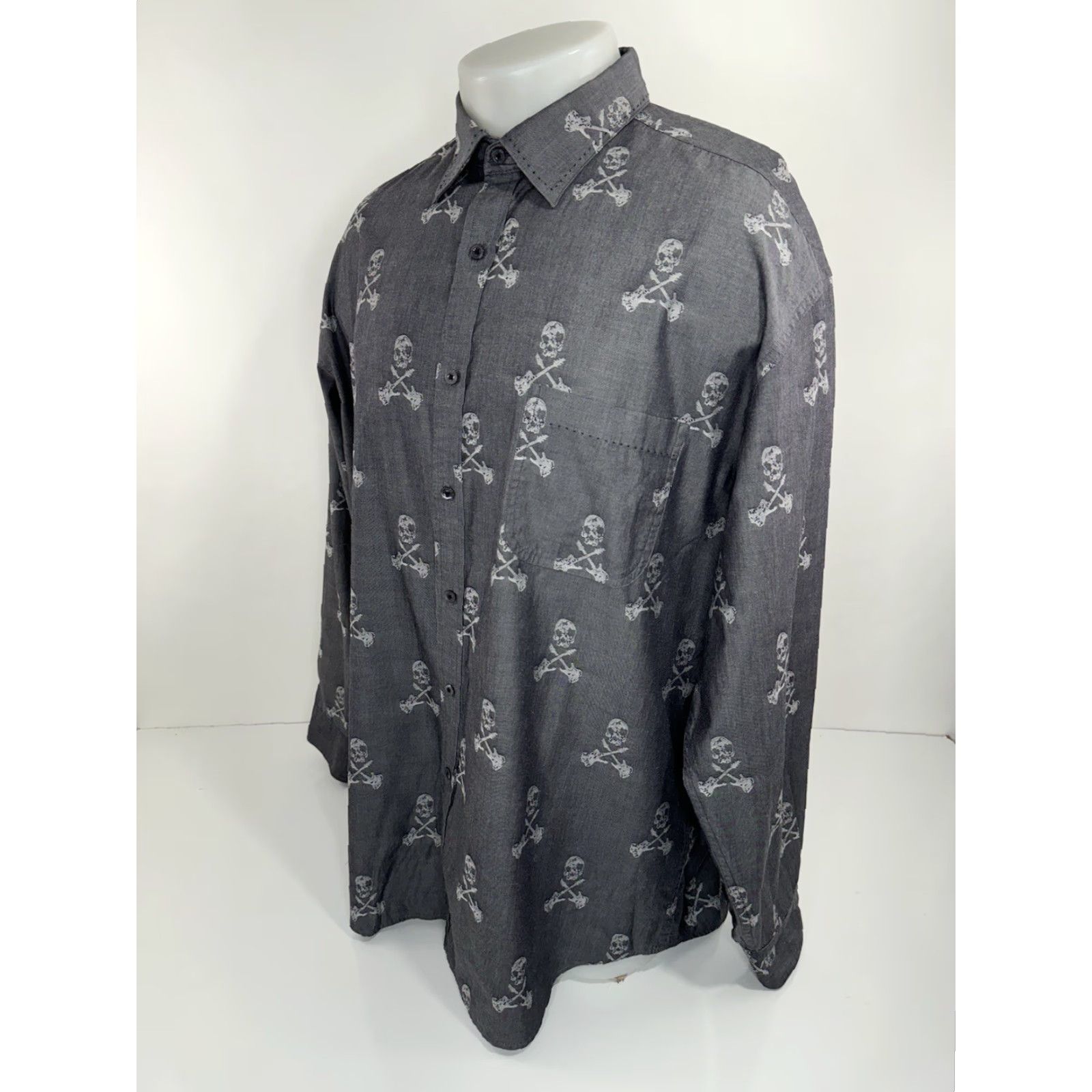 Nat Nast NAT NAST - SKULL & GUITAR CROSSBONES Rock & Roll Mens XL Shirt Size US XL / EU 56 / 4 - 3 Thumbnail