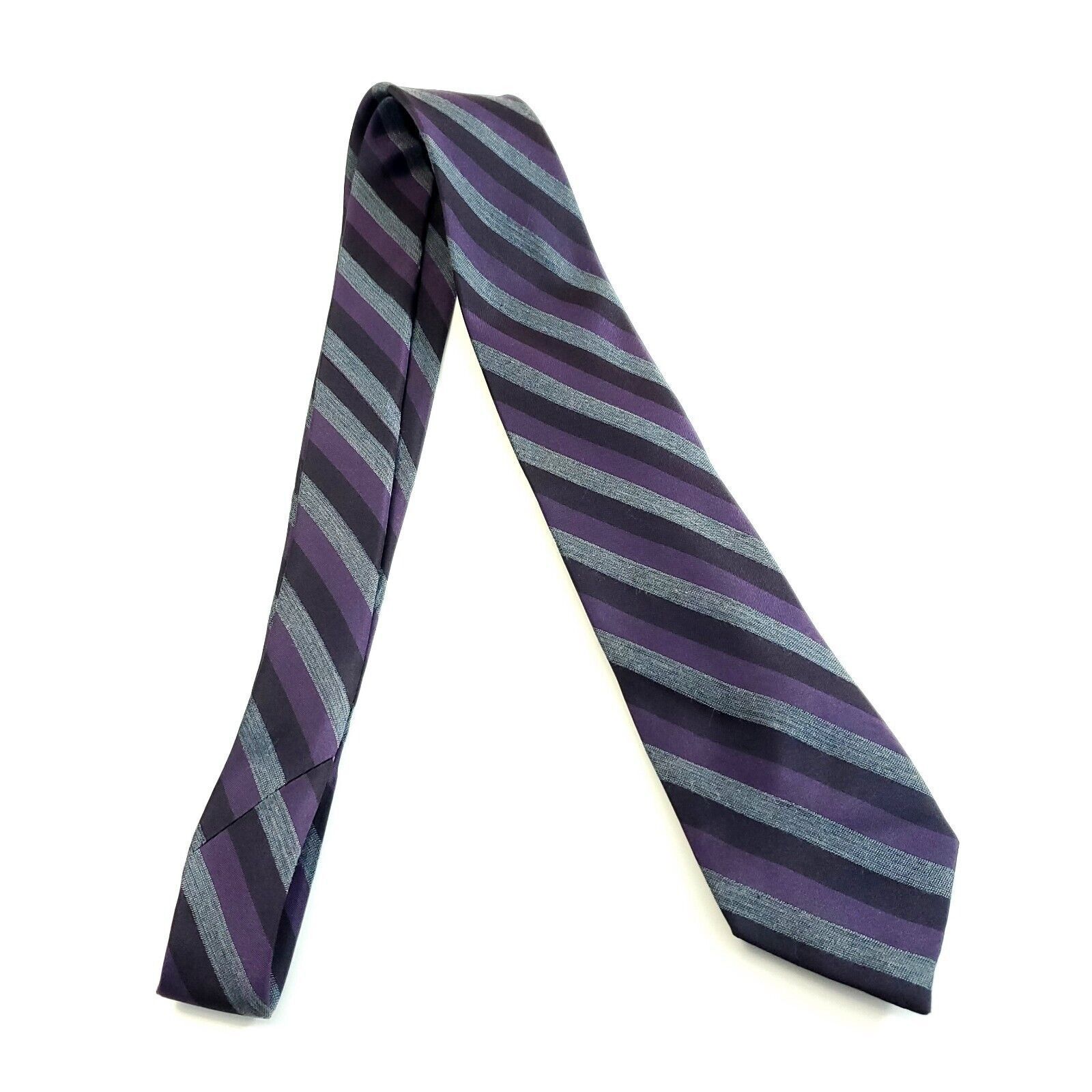 Calvin Klein Calvin Klein Black Gray Purple Striped Striped Long Skinny S Size ONE SIZE - 6 Thumbnail