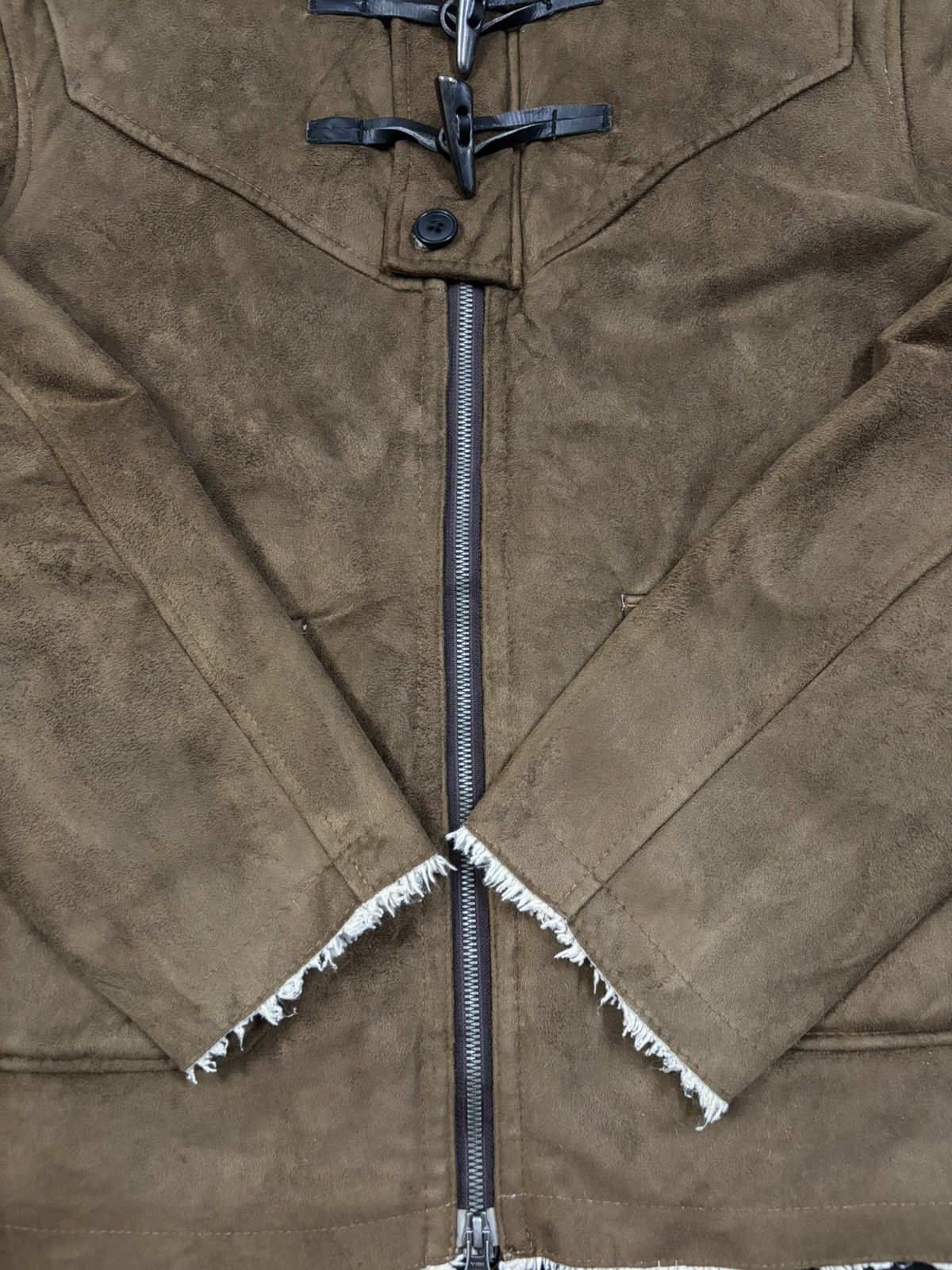 If Six Was Nine Semantic Design Faux Suede Raccoon Fur Hooded Punk Jacket Size US M / EU 48-50 / 2 - 12 Thumbnail