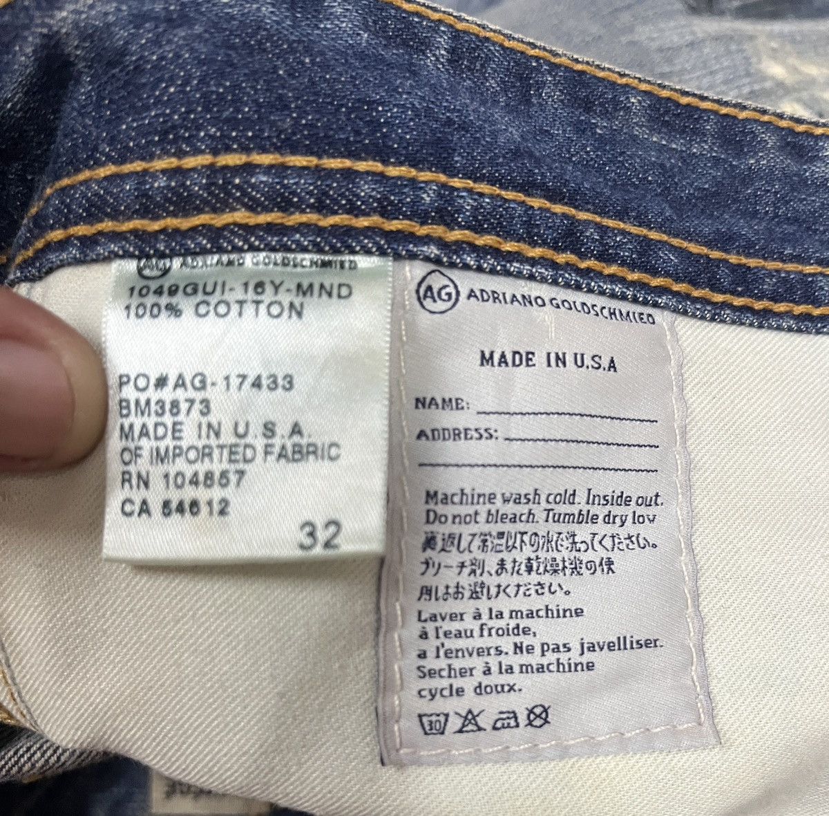 AG Adriano Goldschmied × Designer × Vintage Adriano goldschmied jeans non selvedge Size US 34 / EU 50 - 12 Thumbnail