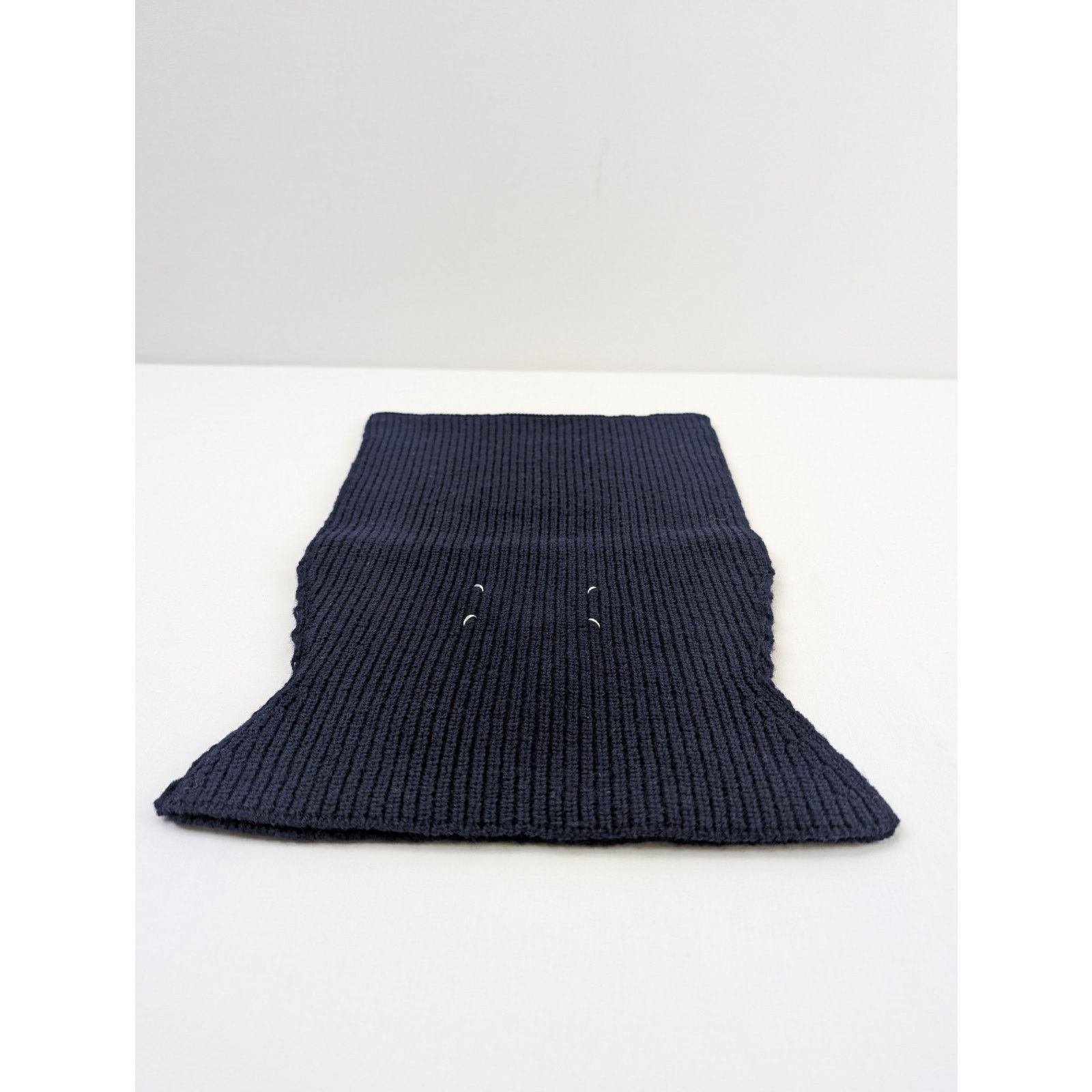 Maison Margiela o1rshd1 Size: M / Ribbed Balaclava Scarf in Navy Blue Size ONE SIZE - 6 Thumbnail