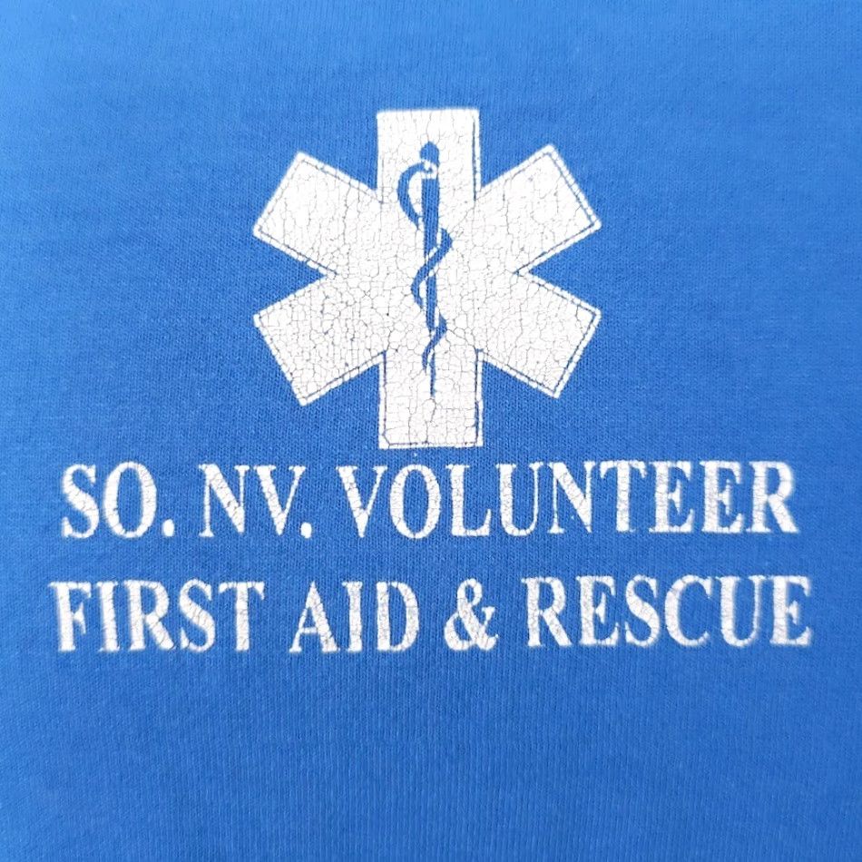 Fruit Of The Loom VINTAGE Fruit of the Loom T-Shirt Mens XL Blue 90s Y2K First Aid & Rescue Short Sleeve Crew Neck Cotton Blend | Double-Sided Size US XL / EU 56 / 4 - 3 Thumbnail