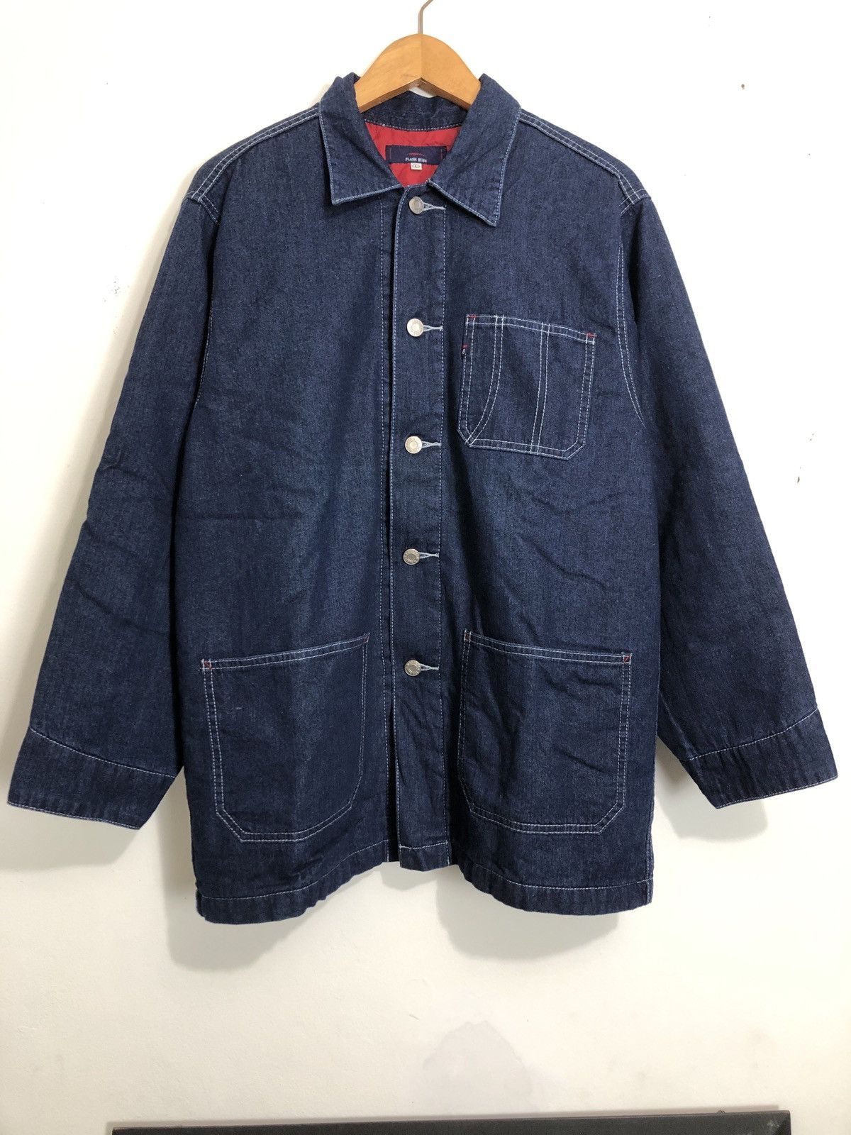 Japanese Brand Flash Blue Work Wear Chore Denim Jacket Size US L / EU 52-54 / 3 - 1 Thumbnail