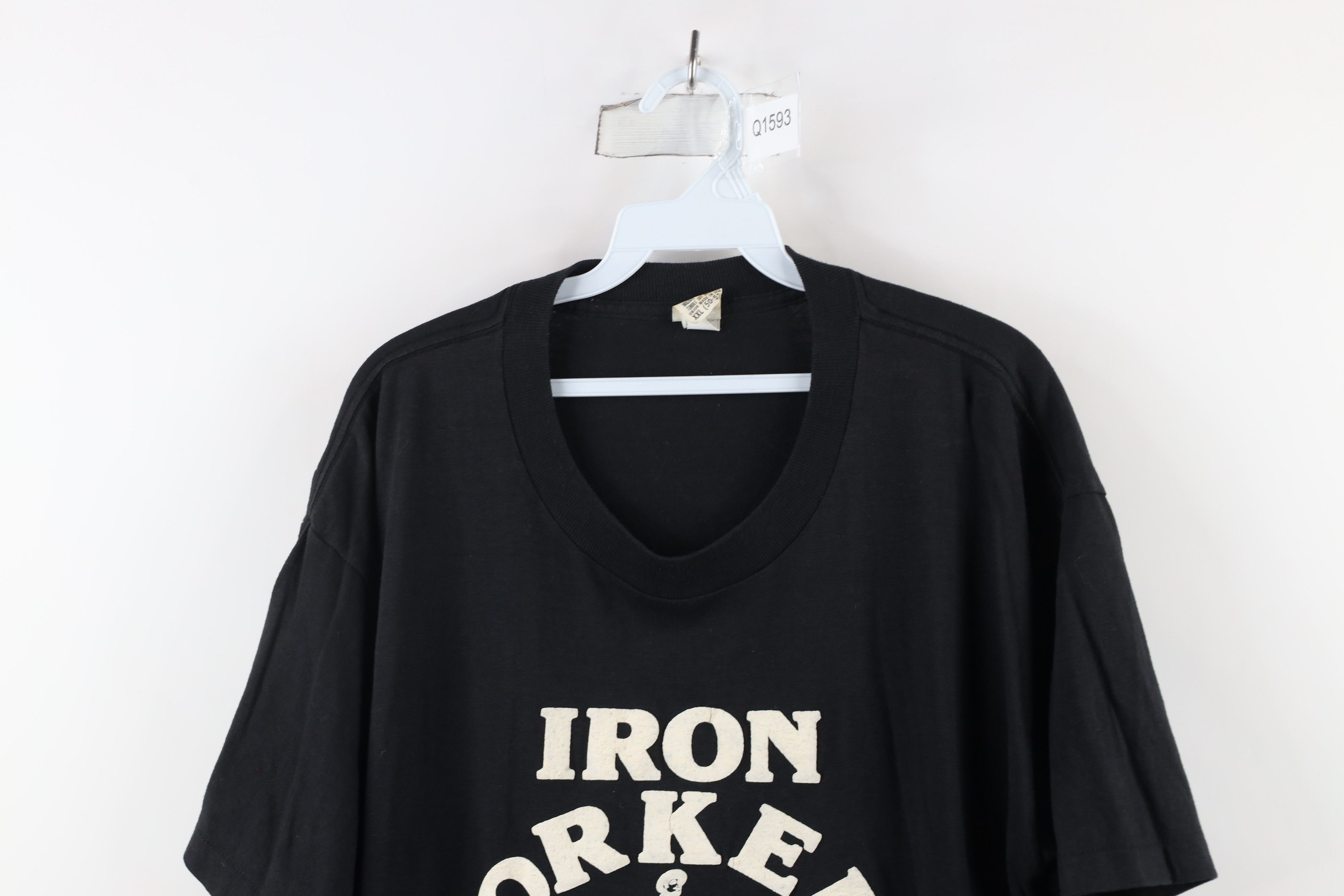 Vintage Vintage 80s Local 55 Iron Workers Union T-Shirt Black USA Size US XXL / EU 58 / 5 - 2 Thumbnail