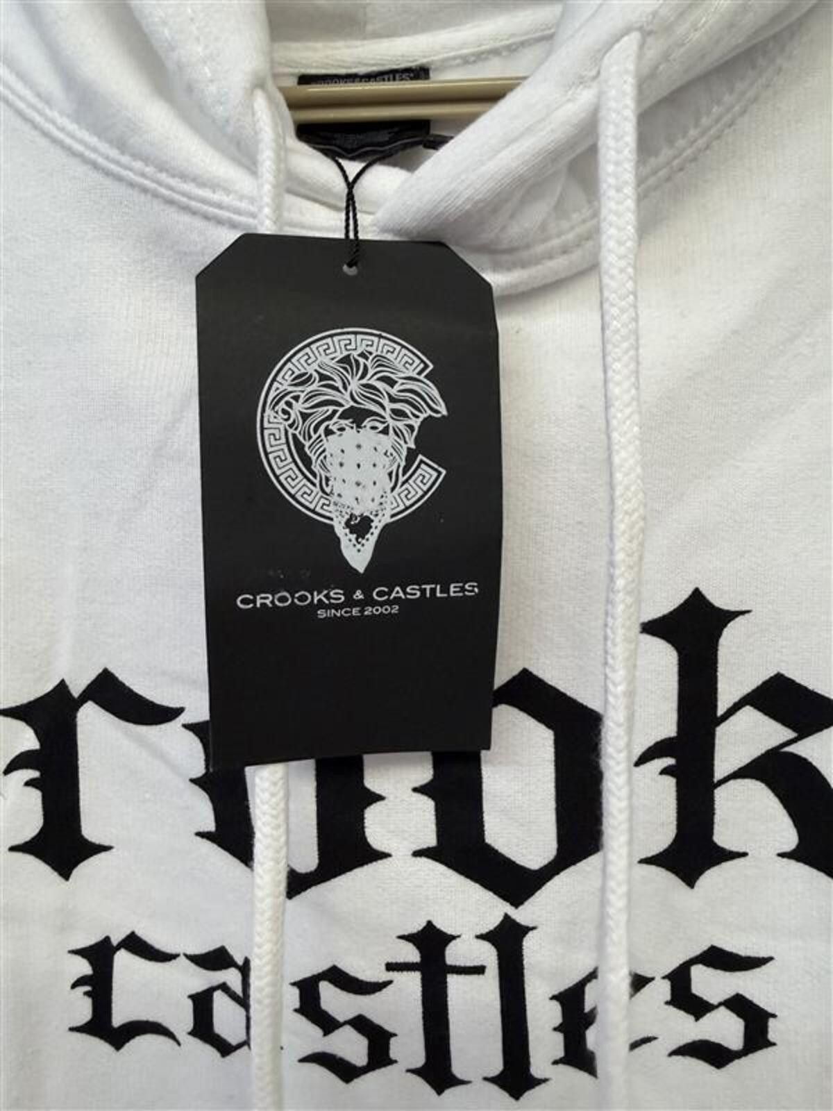 Crooks & Castles 2020s Crooks & Castles Logo Hoodie White Pullover Size 3XL Size US XXL / EU 58 / 5 - 4 Thumbnail