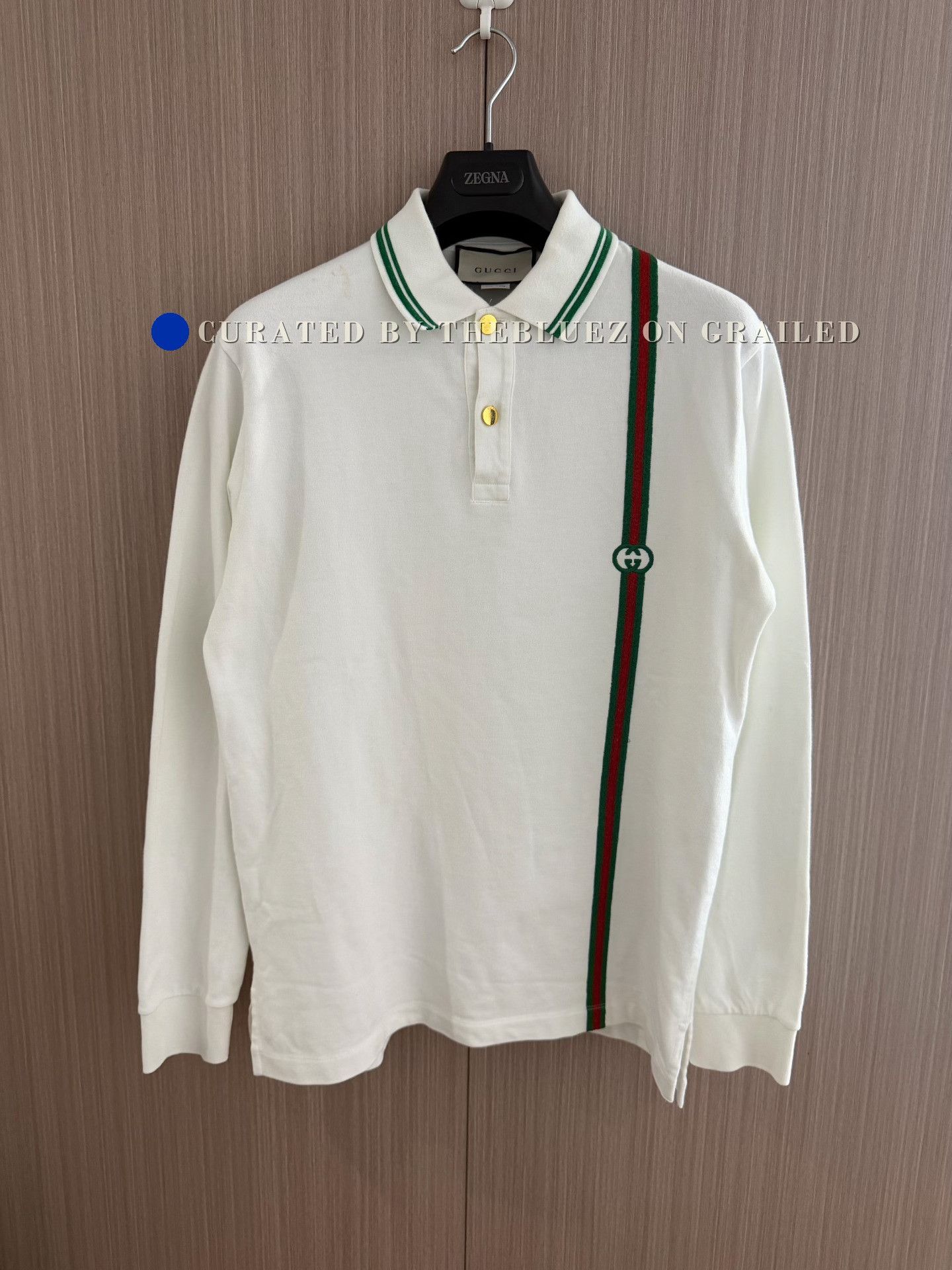 Gucci Gucci Logo Embroidered Long Sleeve Polo Size US S / EU 44-46 / 1 - 1 Thumbnail
