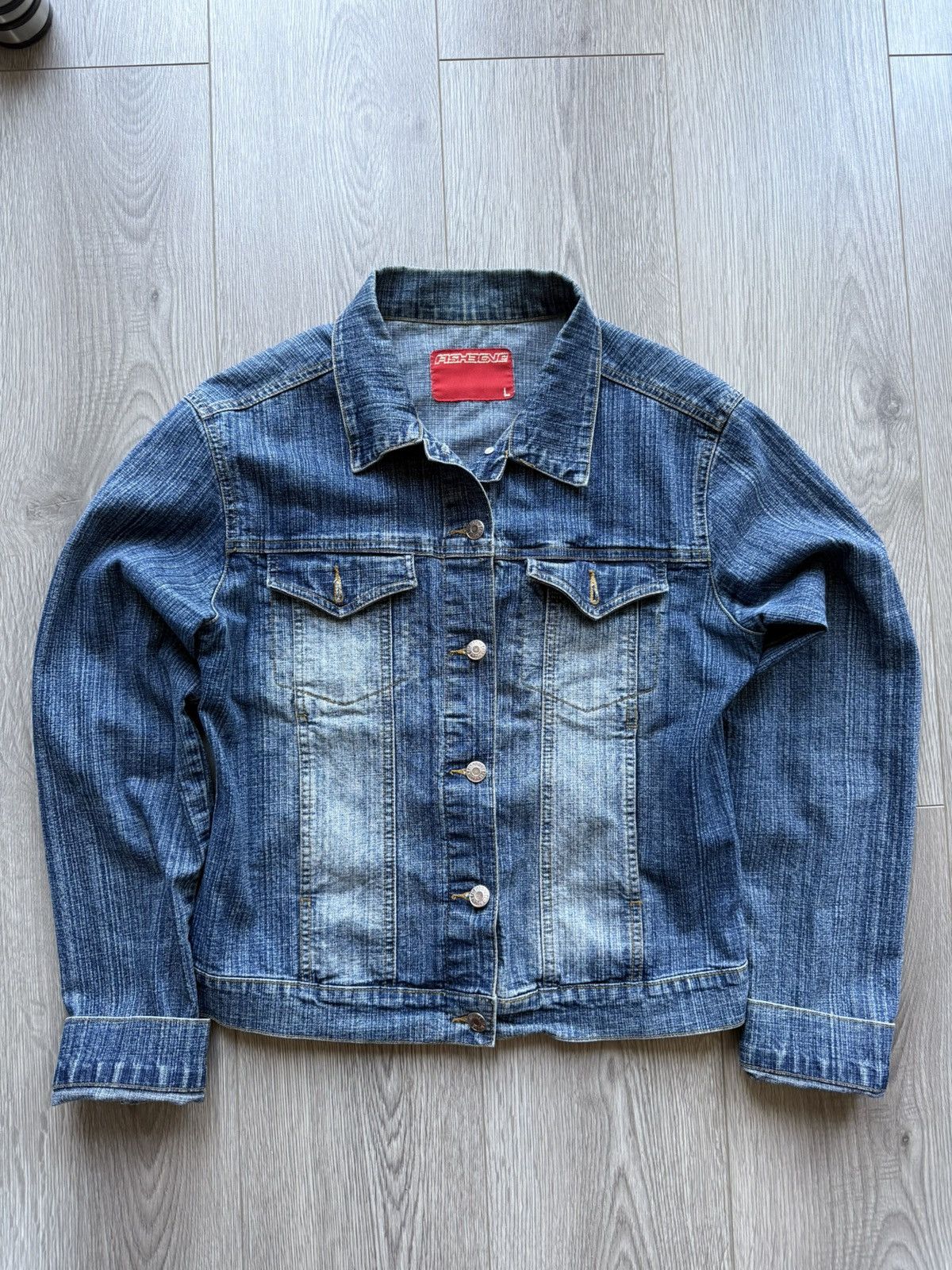 Other Vintage Fishbone denim jacket Size L / US 10 / IT 46 - 1 Thumbnail