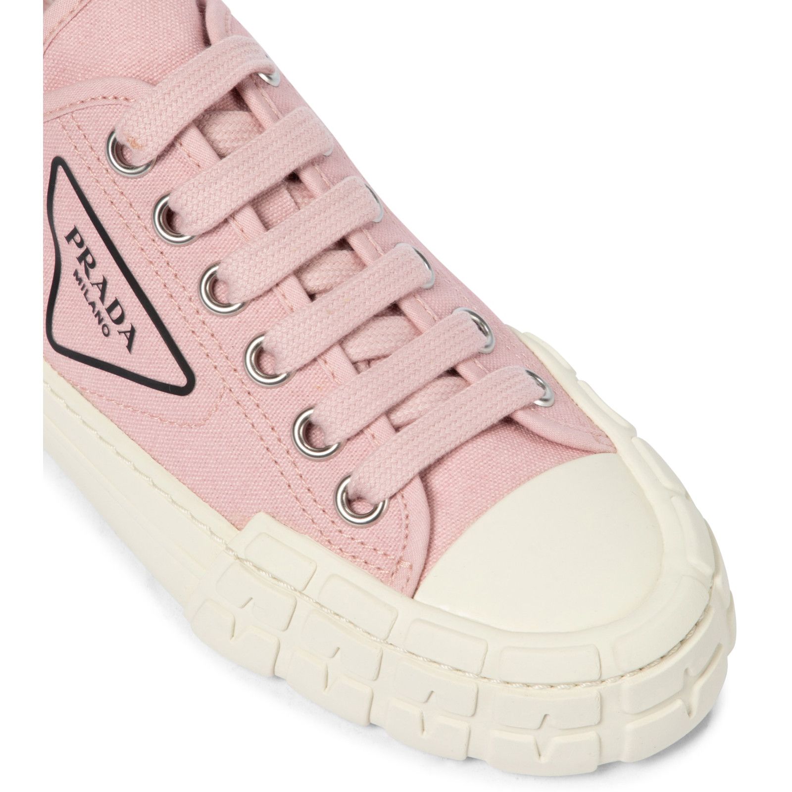 Prada Prada Wheel Pesco Pink Logo Lace Up Tie Flat Low Top Sneaker Size US 7 / IT 37 - 5 Thumbnail
