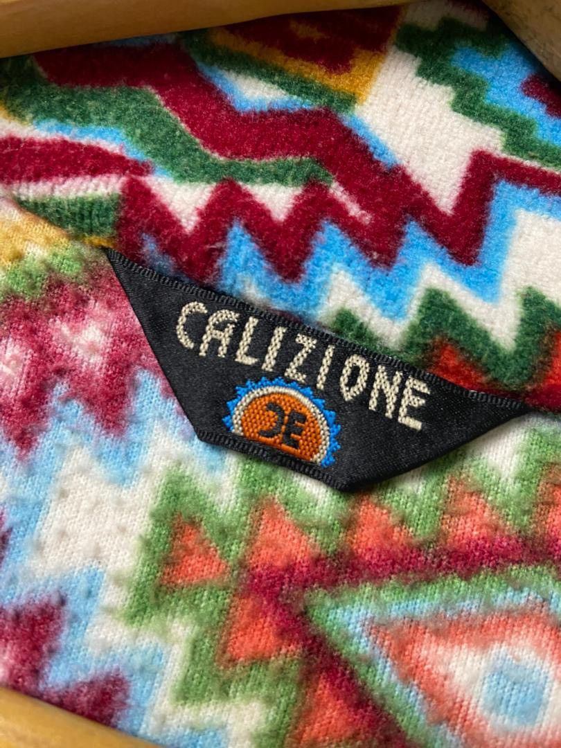 Japanese Brand Vintage Calizione Abstract Pattern Fleece Jacket (205) Size US S / EU 44-46 / 1 - 3 Thumbnail