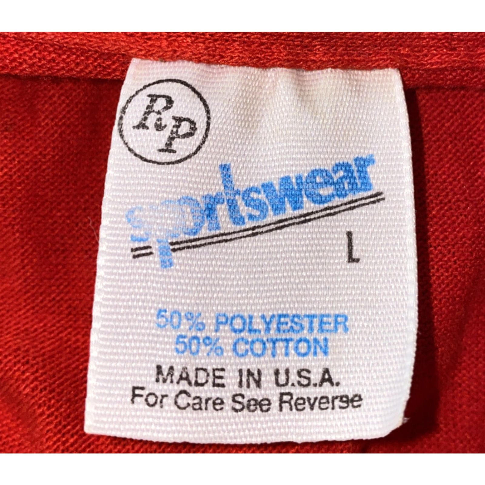 Vintage Sportswear T-Shirt Mens Red USA Made BADGES WILD WEST Size L 20.5 in armpit Size US M / EU 48-50 / 2 - 4 Thumbnail