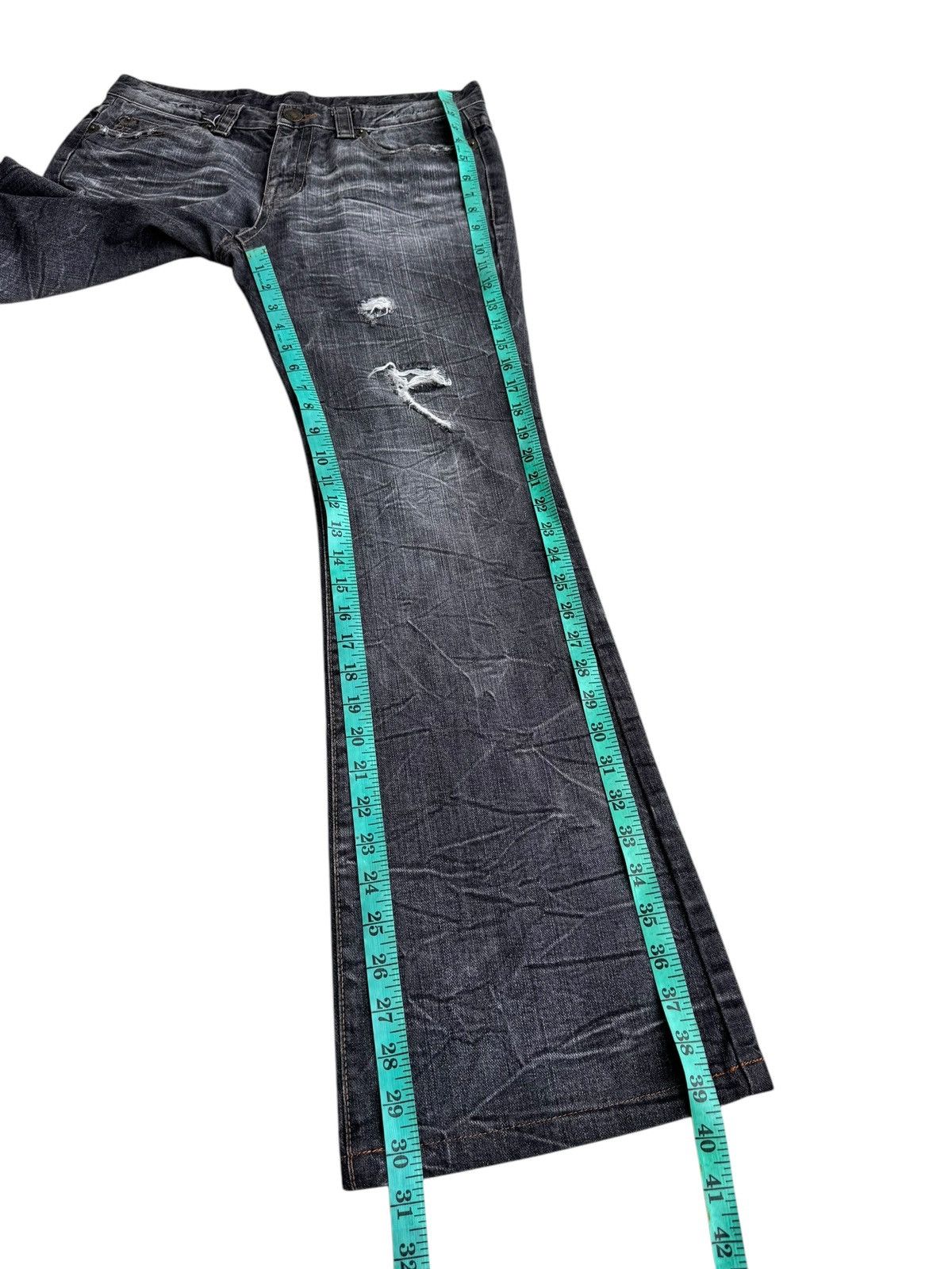 HyperDenim 🔥Achival Japanese Brand AGAT Distressed Flare Jeans Size US 32 / EU 48 - 16 Thumbnail