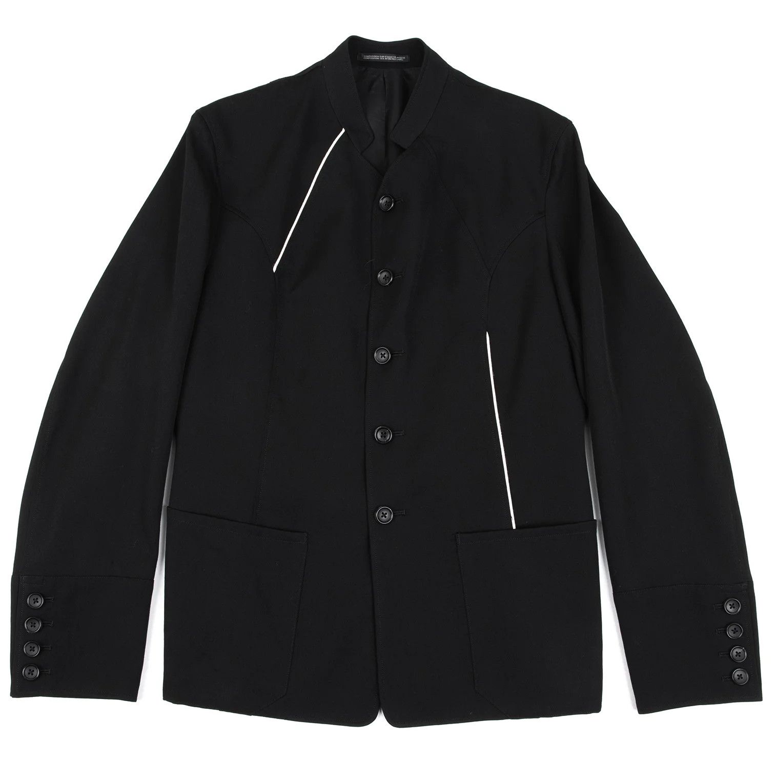 Yohji Yamamoto Yohji Yamamoto Wool Gabardine Jacket Black Size US M / EU 48-50 / 2 - 1 Thumbnail