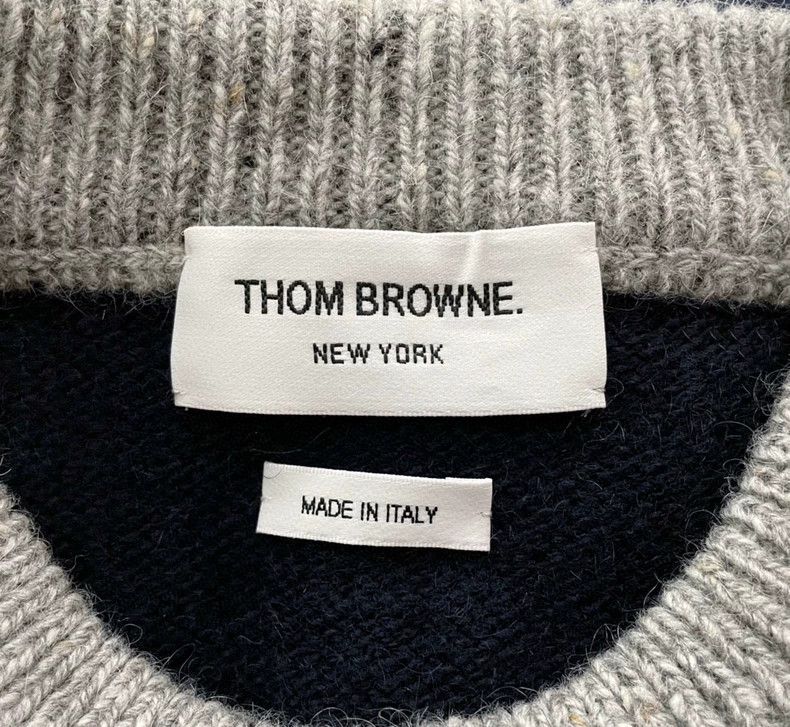 Thom Browne Thom Browne Gray striped knit sweater Size XS / US 0-2 / IT 36-38 - 4 Thumbnail